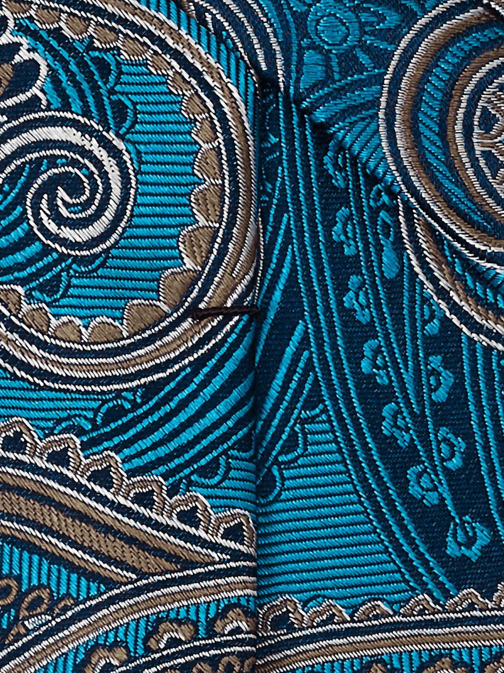 Paisley Woven Silk Tie - Teal Product Image