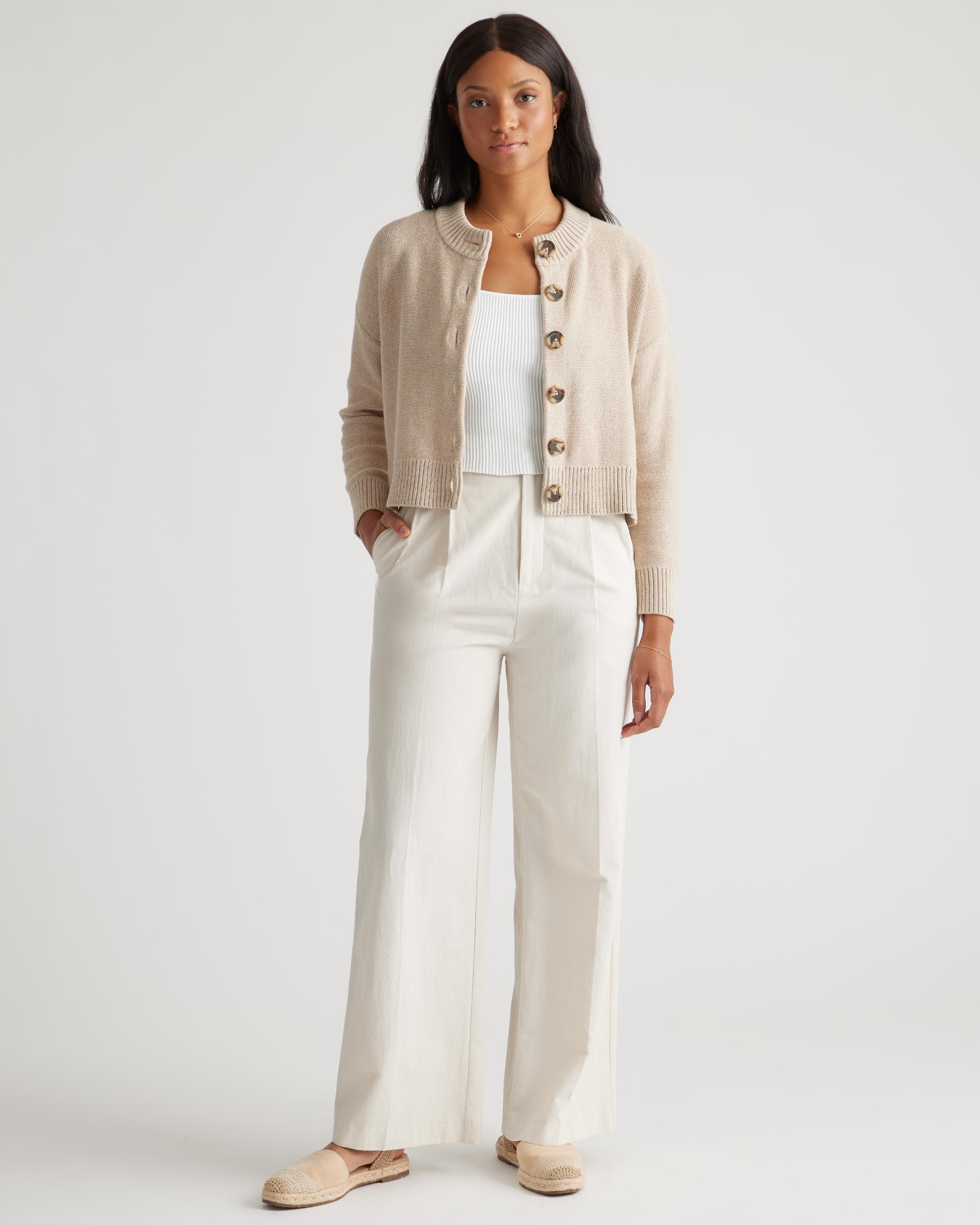 Quince | Women's Cropped Cardigan Sweater Organic Cotton Product Image