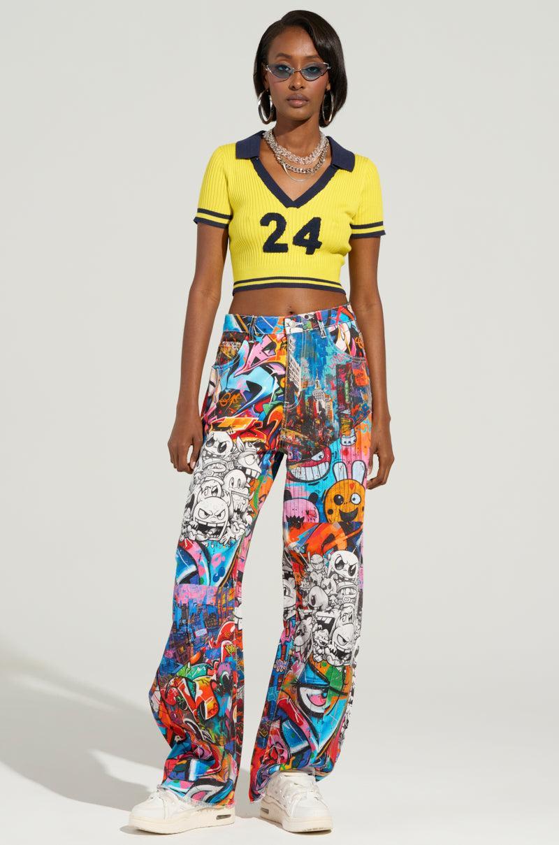 NUMBER 24 CROPPED COLLARED KNIT SWEATER Product Image