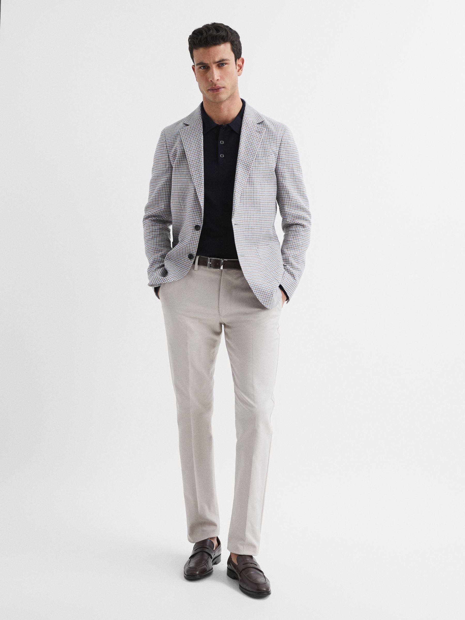 Merino Wool Polo Shirt in Navy Product Image