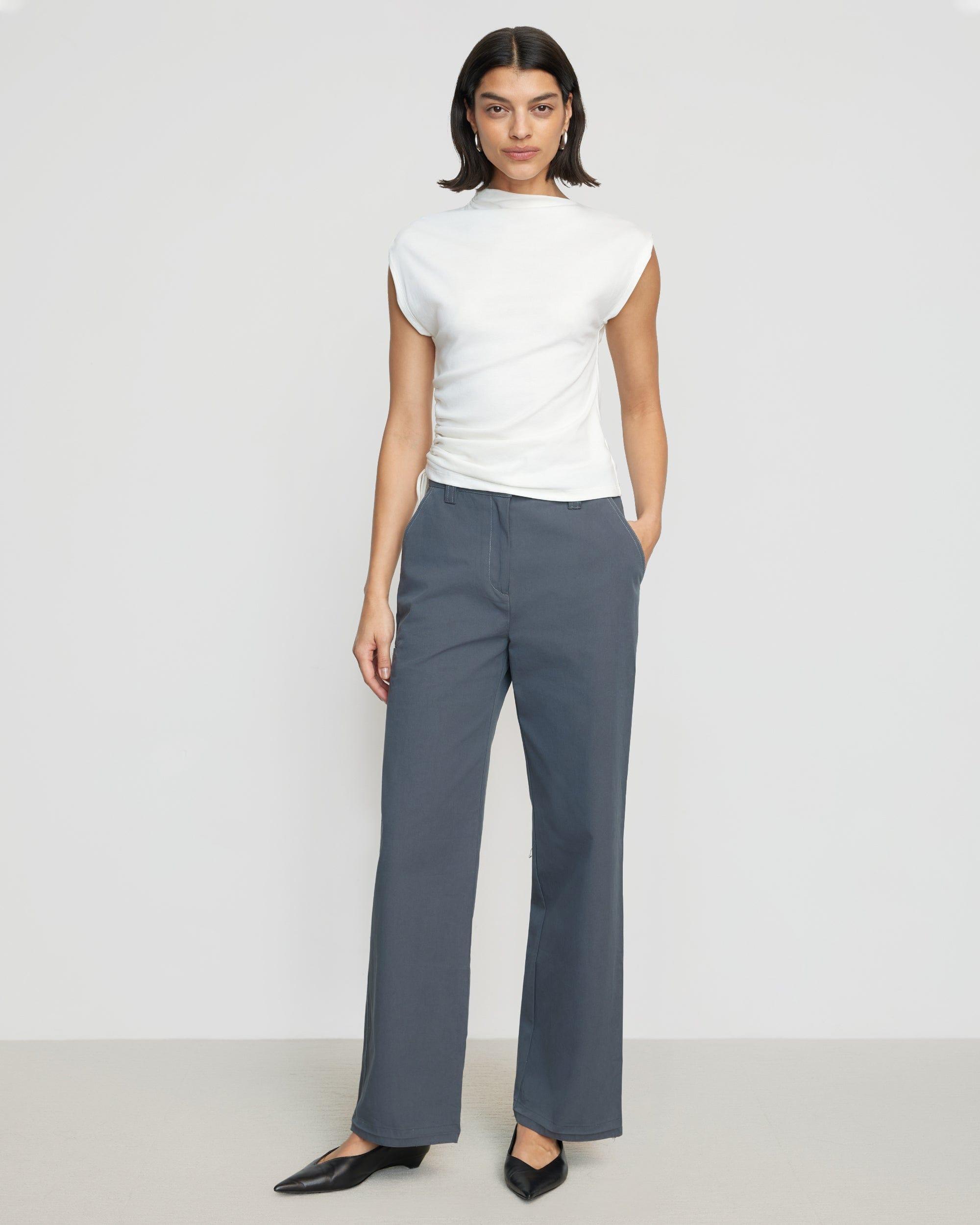 Jocelyn Asymmetric Ruched-Side Tee Product Image