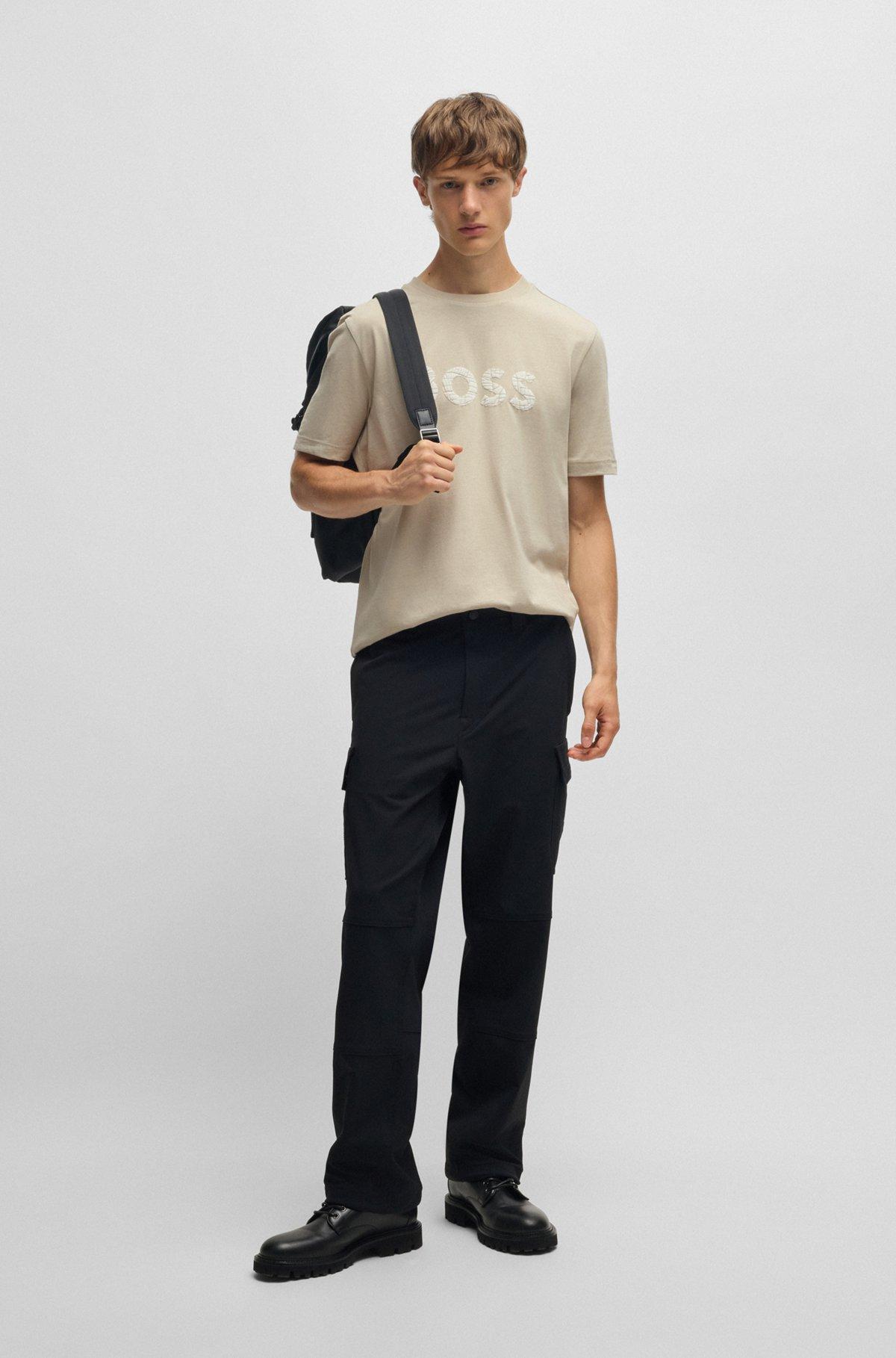 Cotton-jersey slim-fit T-shirt with logo print Product Image