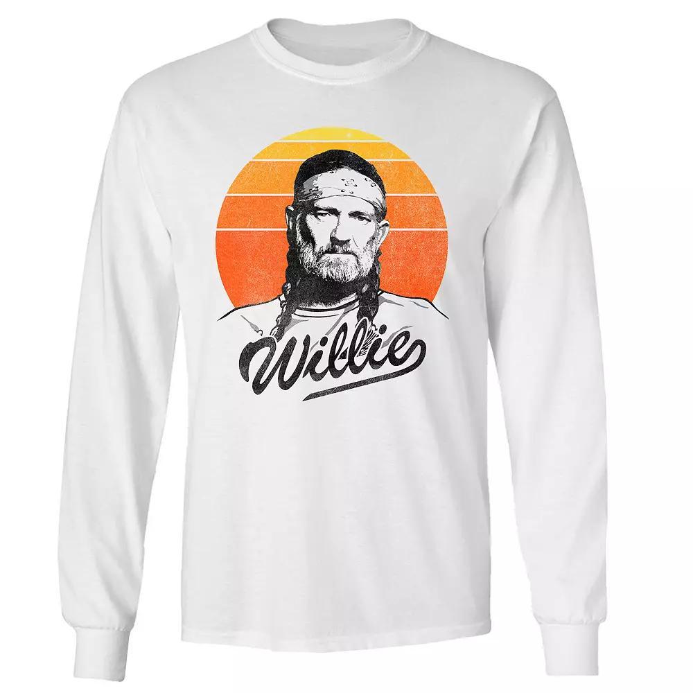 Men's Willie Nelson Sunset Long Sleeve Tee, Size: Large, White Product Image