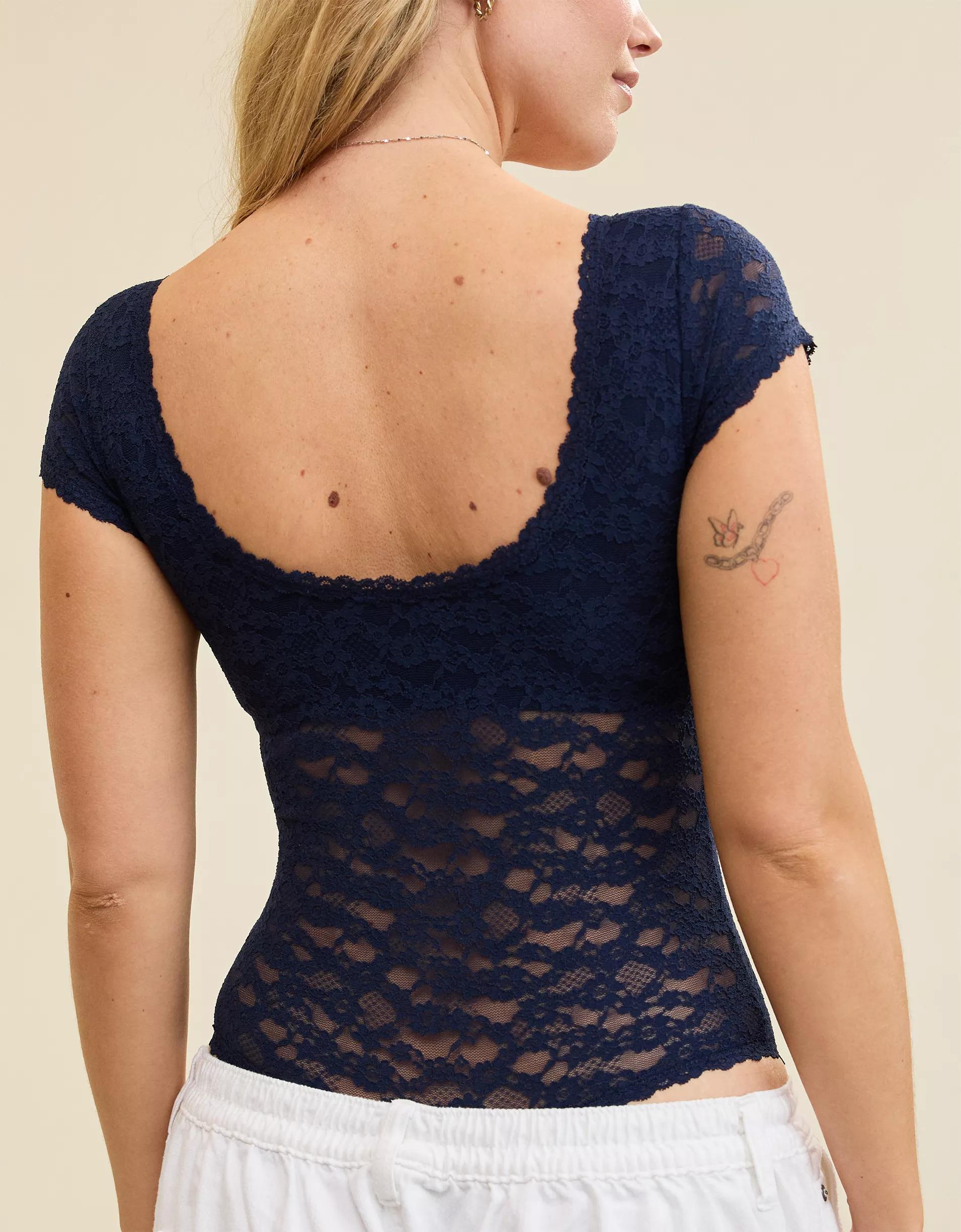 Show Off Vintage Lace Short Sleeve Bodysuit Product Image