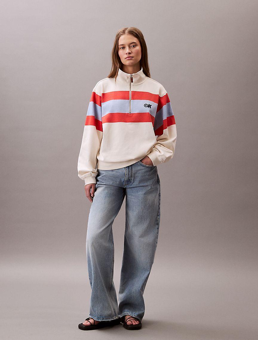Rugby Jersey Quarter Zip Sweatshirt  Product Image