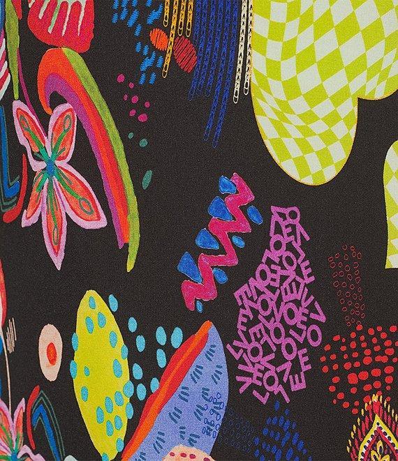 JOHNNY WAS The Janie Favorite Jenny Scarf Mixed Print Crew Neck Cap Sleeve Midi Dress Product Image