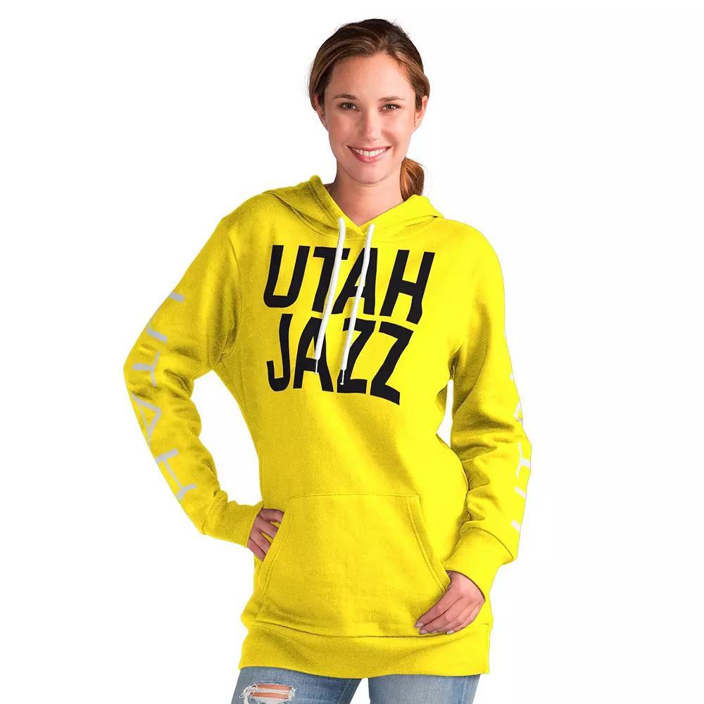 Womens G-III 4Her by Carl Banks Gold Utah Jazz Base Coach Pullover Hoodie Product Image