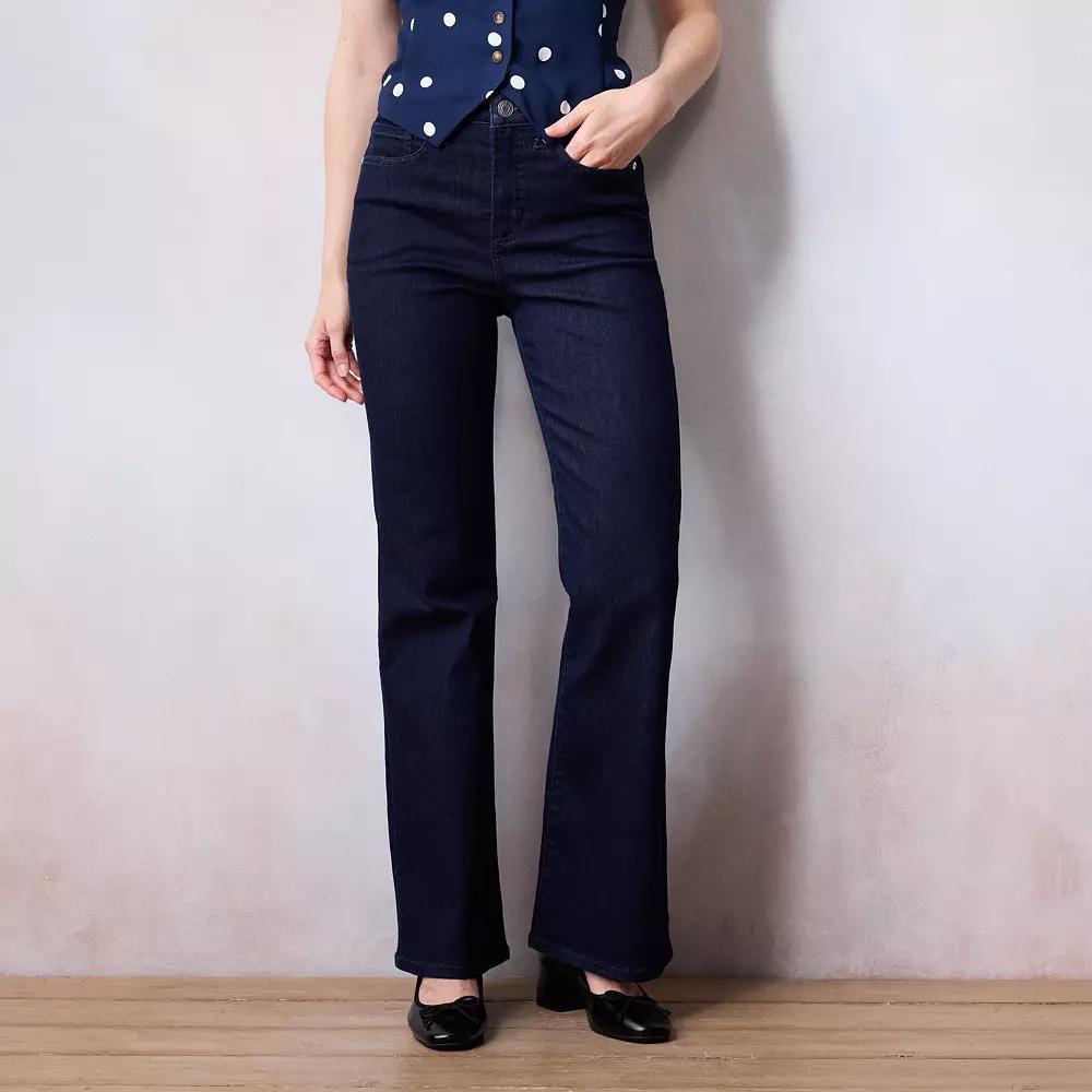Women's LC Lauren Conrad Super High Waisted Flare Jeans, Size: 8, Portia Rinse Product Image