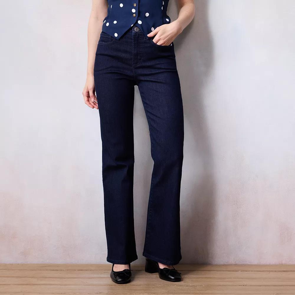 Women's LC Lauren Conrad Super High Waisted Flare Jeans, Size: 8, Portia Rinse Product Image