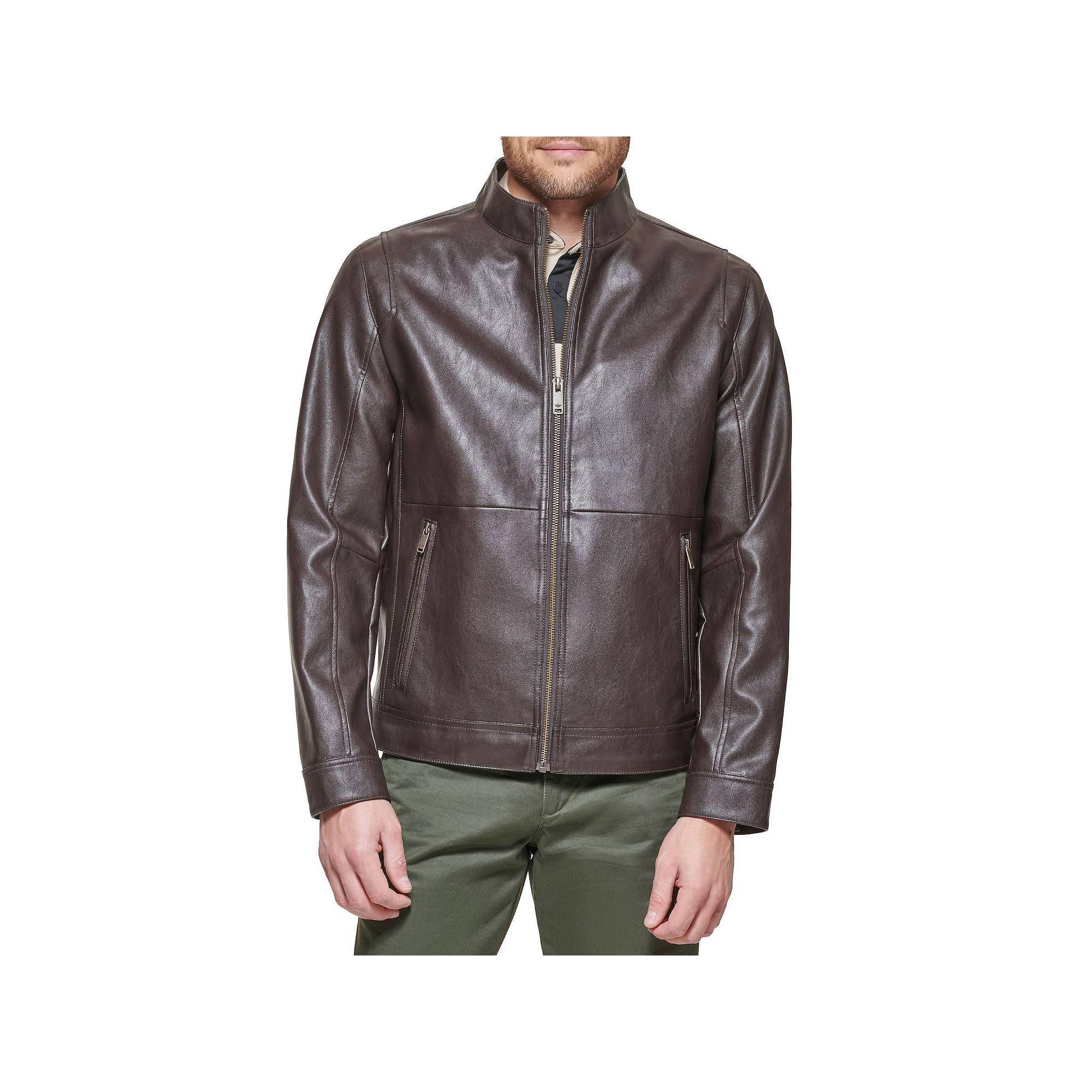 Mens Dockers Faux Leather Racer Jacket Product Image