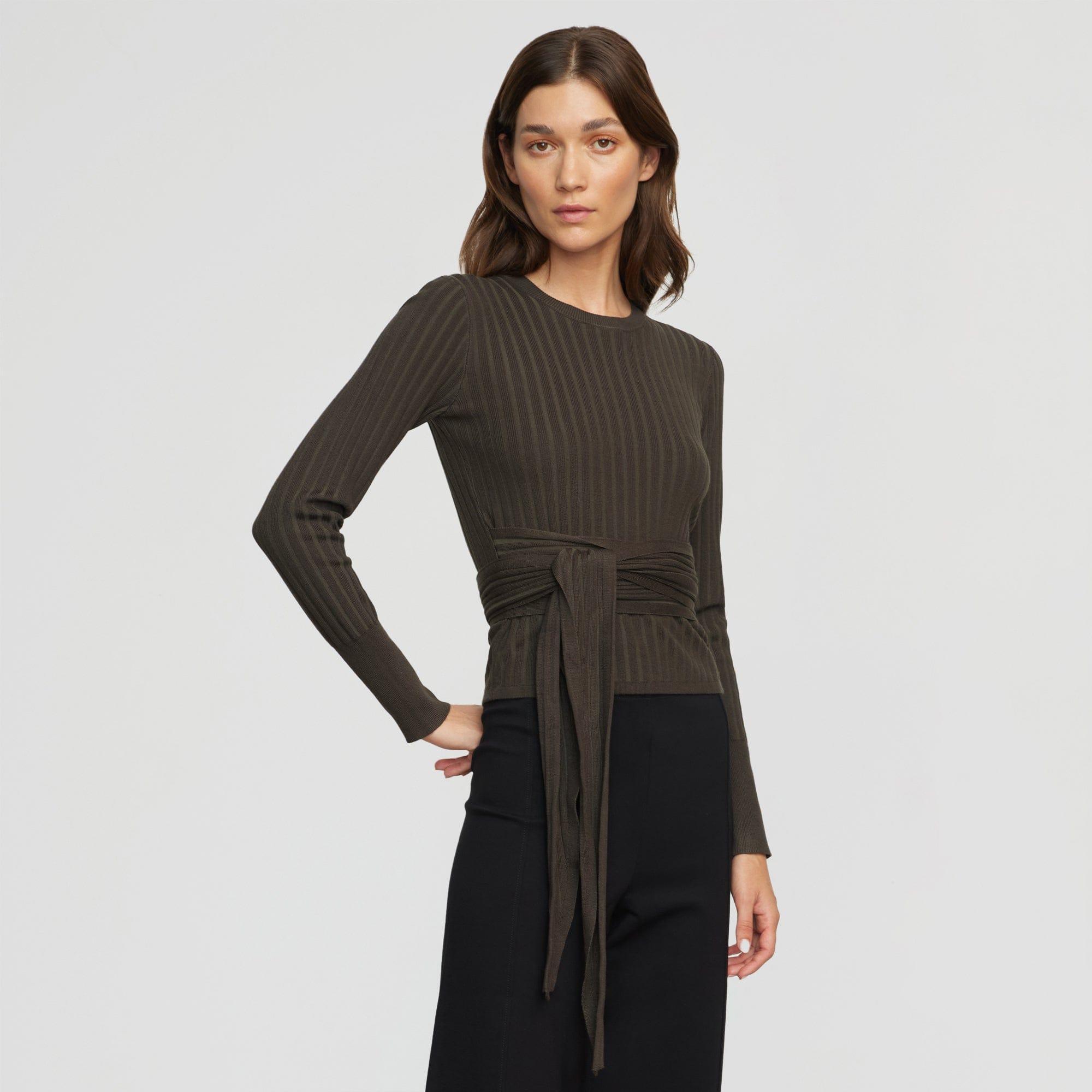 Deniza Tie-Front Ribbed Sweater Product Image