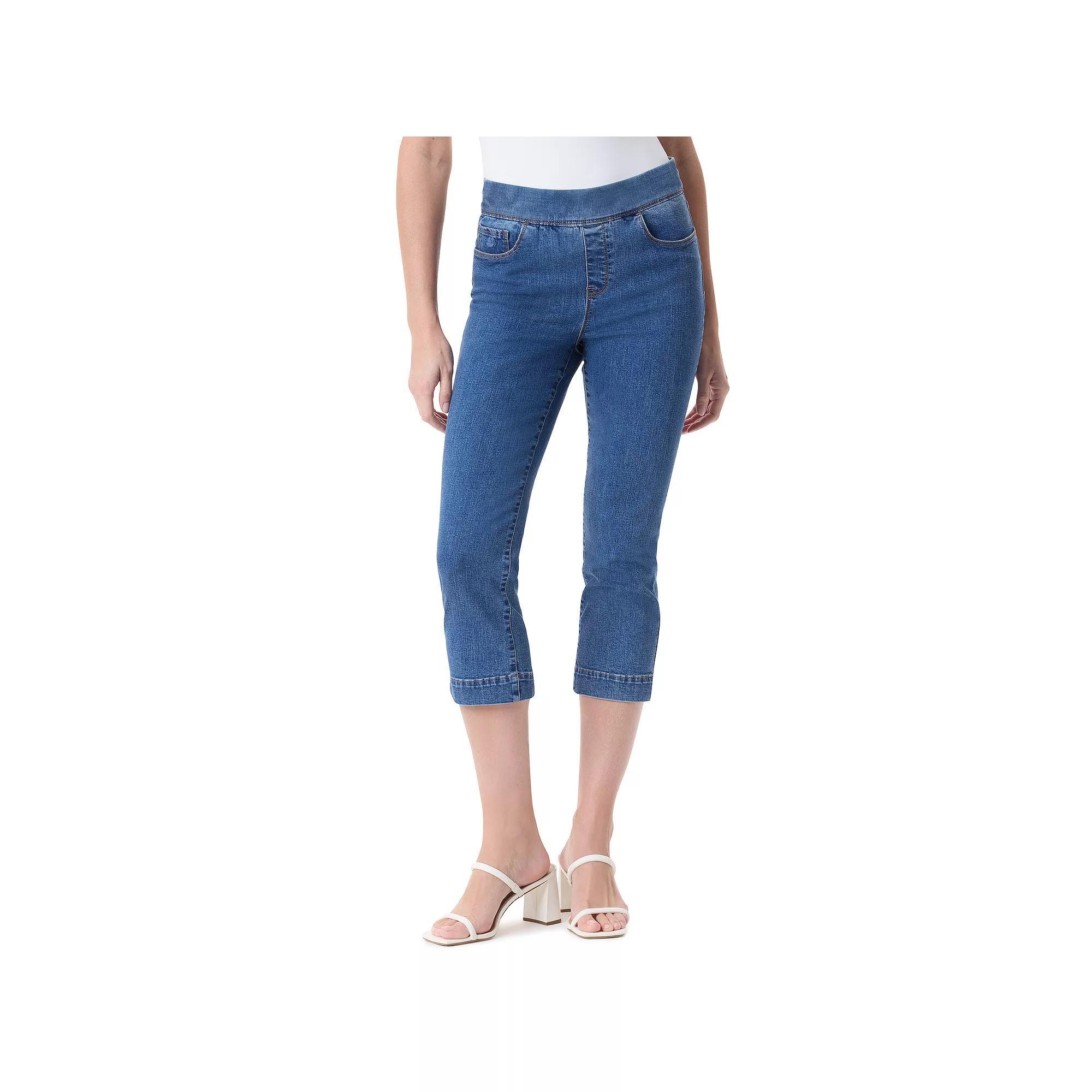 Petite Gloria Vanderbilt Amanda Pull On Capris, Womens Product Image