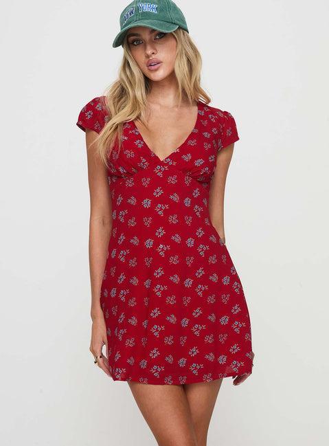 Cannelloni Mini Dress Red Product Image