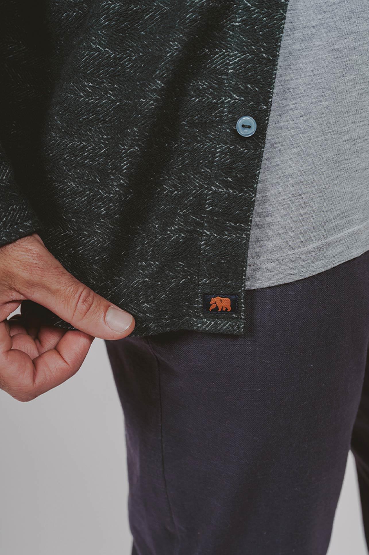 Textured Knit Shirt - Green Product Image