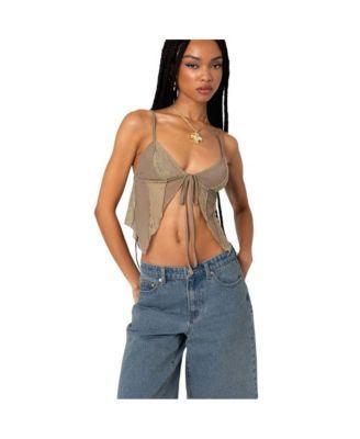 Edikted Womens Patchwork Lacey Mesh Top Product Image