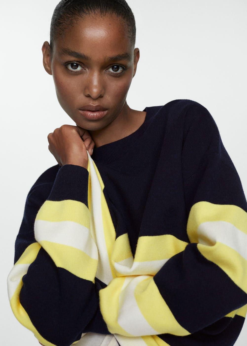 Mango half stripe oversized sweater Product Image