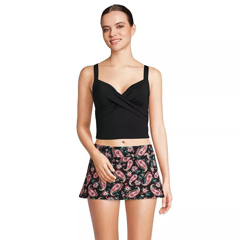 Women's Lands' End Chlorine Resistant Wireless Cropped Tankini Top, Size: 4, Deep  Blue Product Image