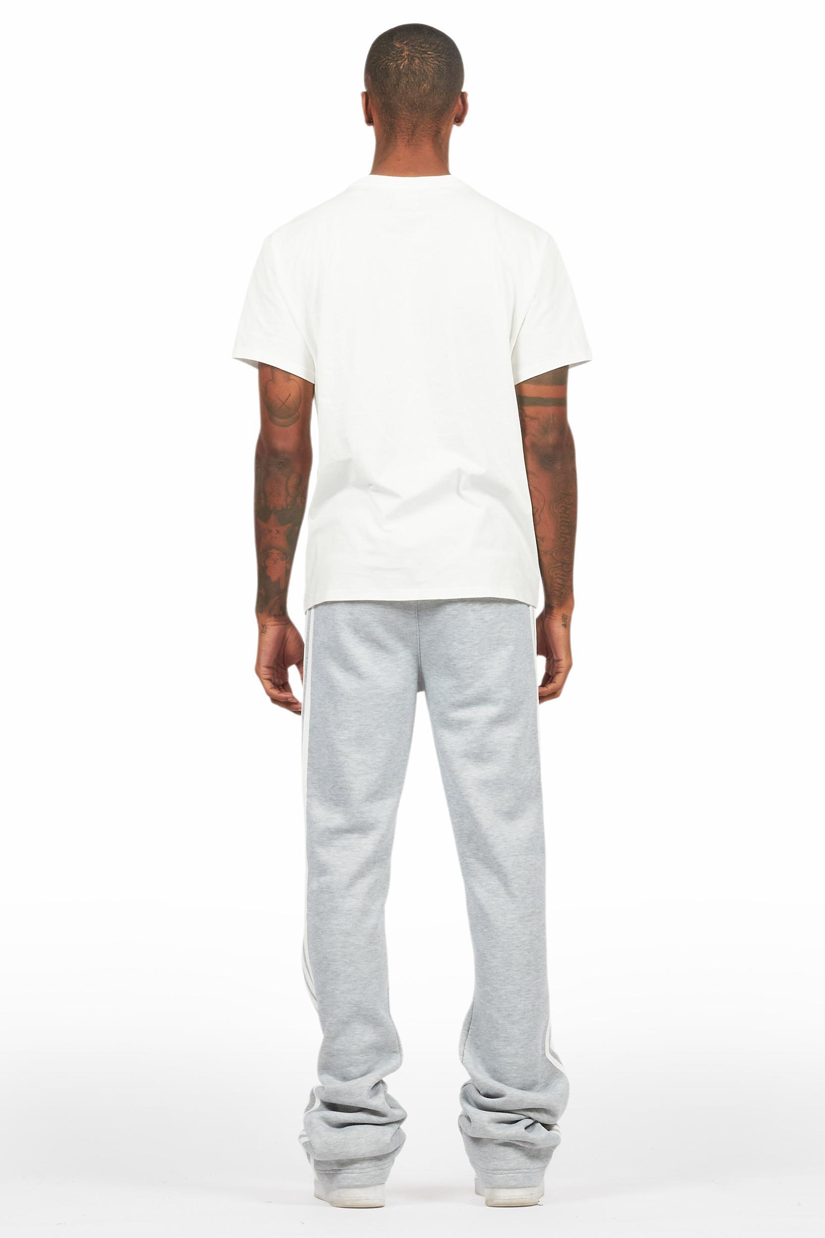 Gerrit Heather Grey Fleece Stacked Baggy Track Pant Male Product Image