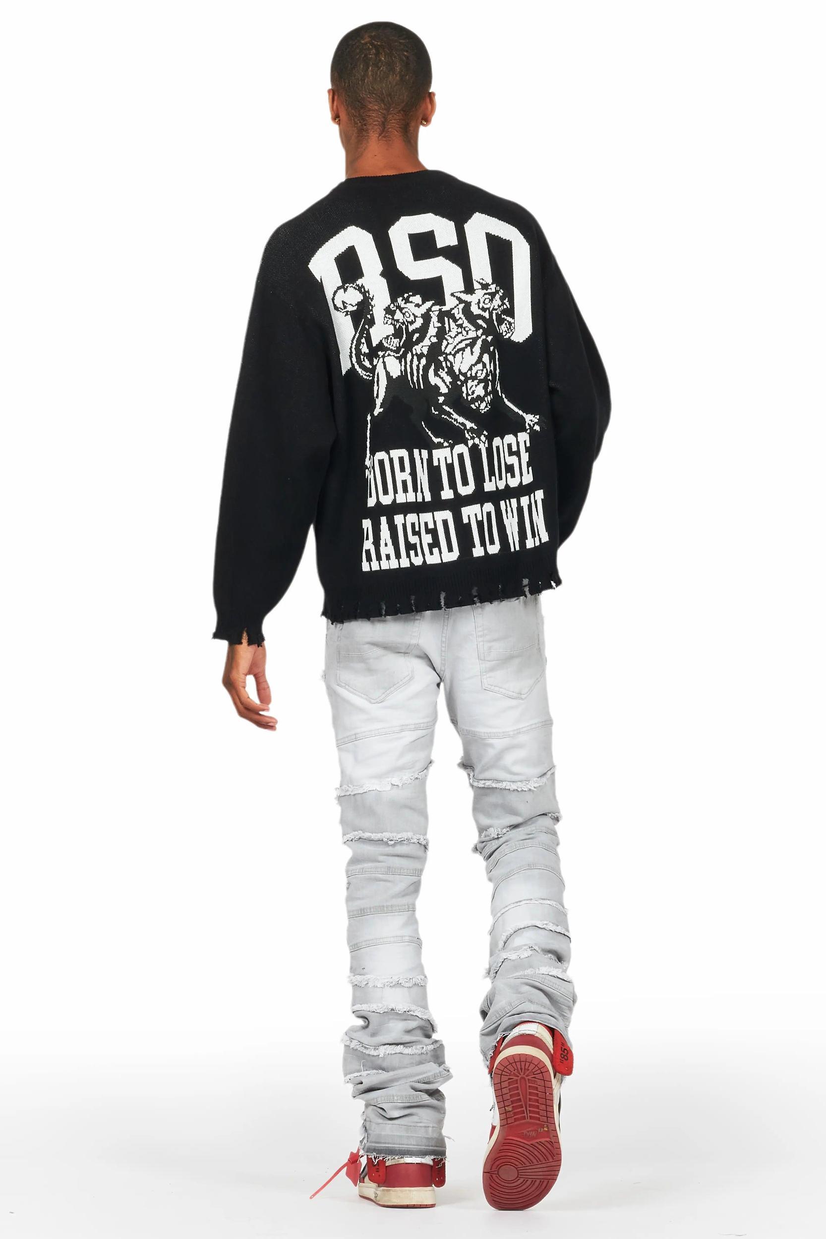 Franko Light Grey Stacked Flare Jean Male Product Image