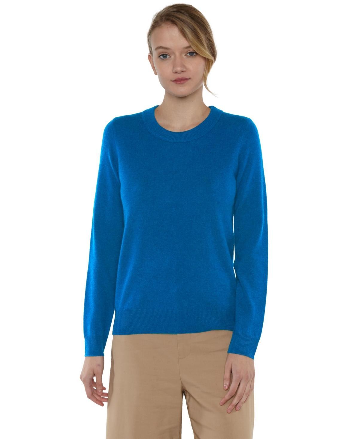 Jennie Liu Womens 100% Pure Cashmere Long Sleeve Crew Neck Pullover Sweater (1362, Lime, X-Small ) Product Image