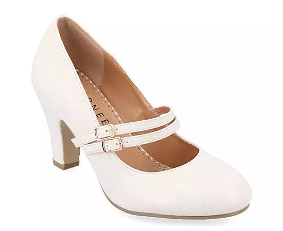 Journee Windy Womens Mary Jane High Heels Brown Product Image