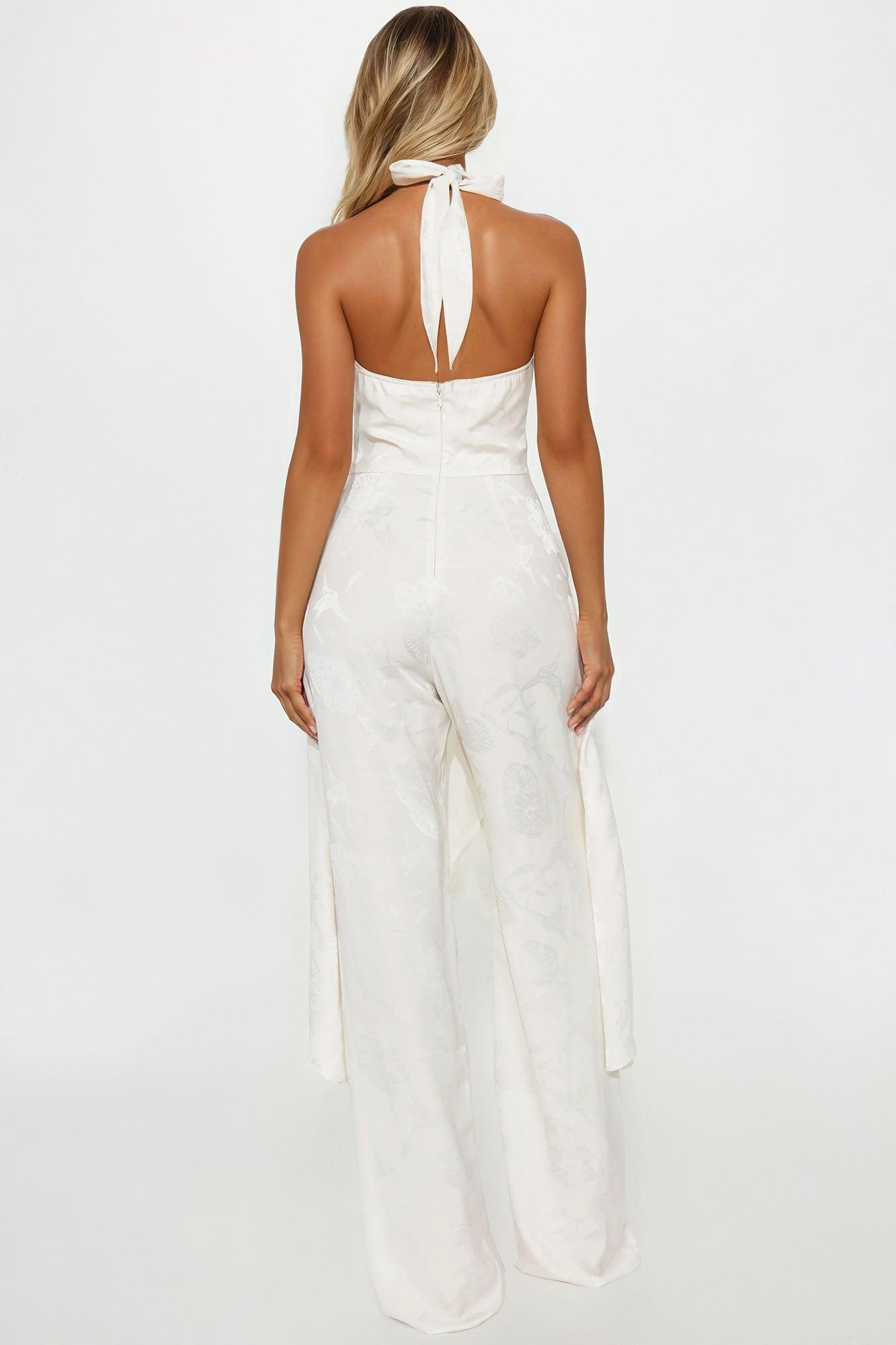 Take Me With You Satin Jumpsuit - Champagne Product Image