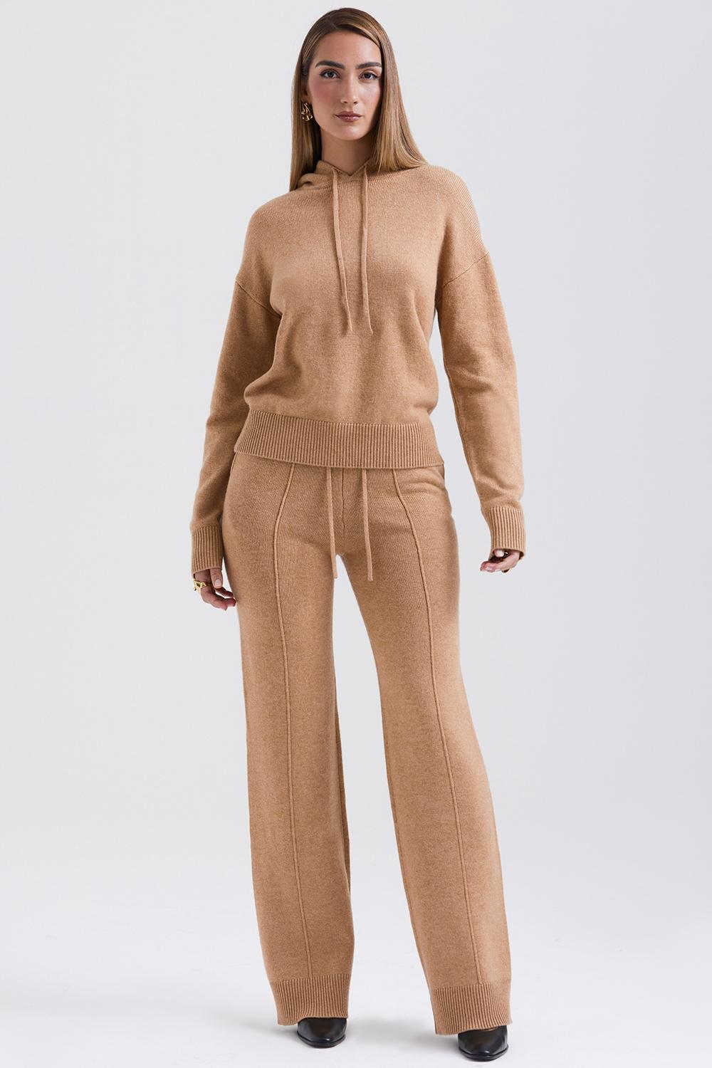Yalina  camel cashmere blend trousers - sale Product Image