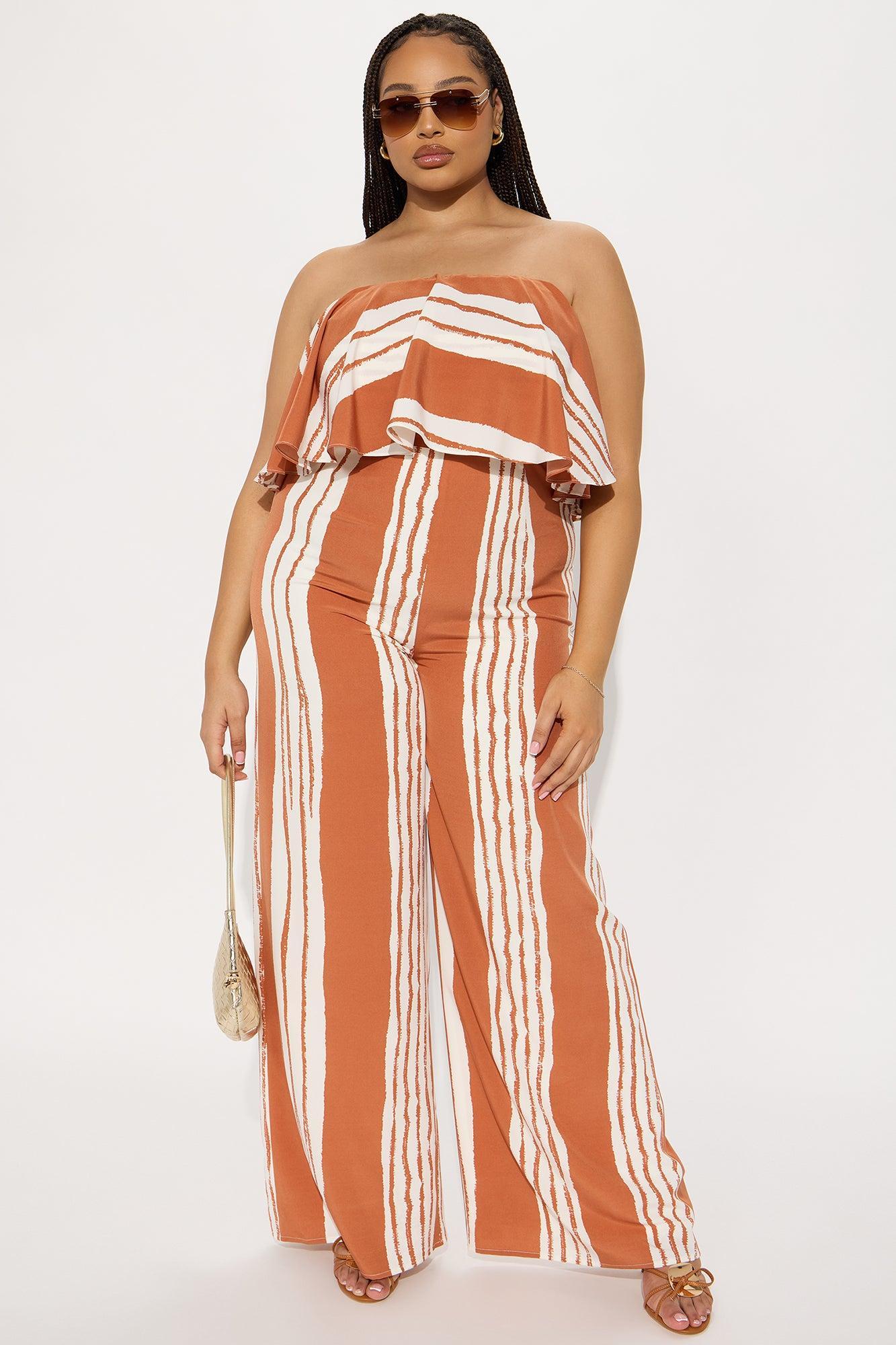 Santorini Crush Jumpsuit - Rust/combo Female Product Image