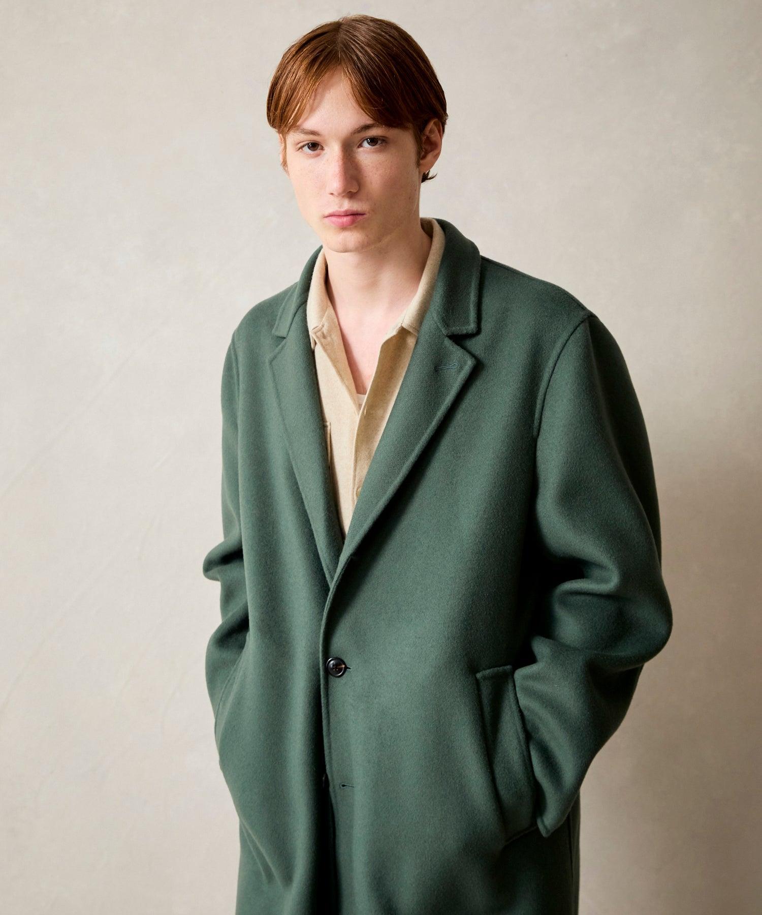 Italian Wool Topcoat in Sea Green Product Image