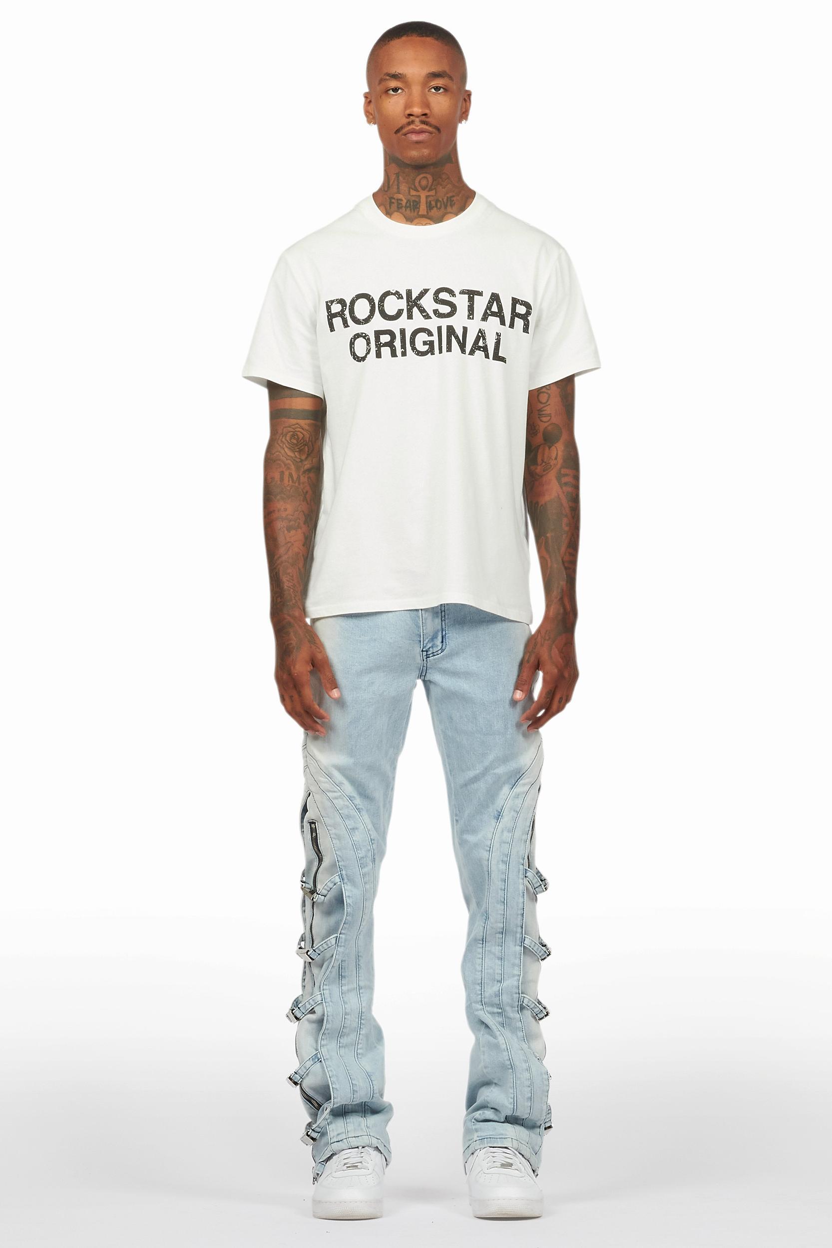 Attila Light Blue Stacked Flare Jean Male Product Image
