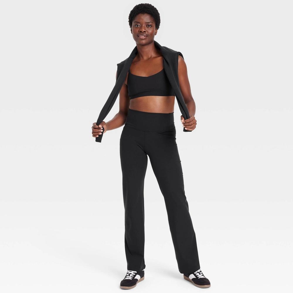 Womens Dynamic Flex High-Rise Pocketed Straight Leg Pants - All In Motion Black XS Product Image