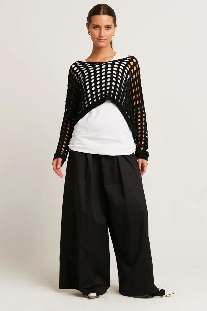 Planet Mini Crochet Split Neck Knit Product Image