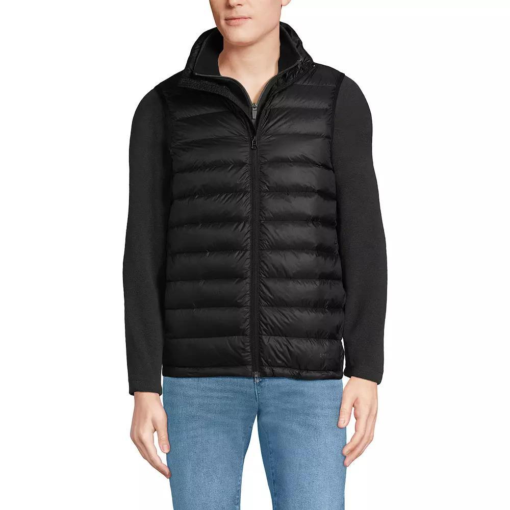 Men's Lands' End Wanderweight Down Puffer Vest, Size: Large, Mist Green Product Image