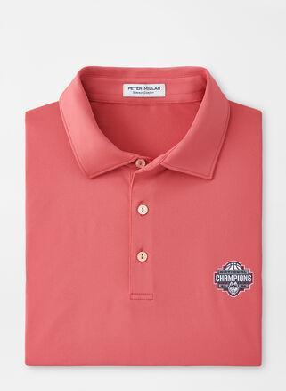 Peter Millar Mens UConn National Champion Solid Performance Jersey Polo | Color: Cape Red | Size: S Product Image