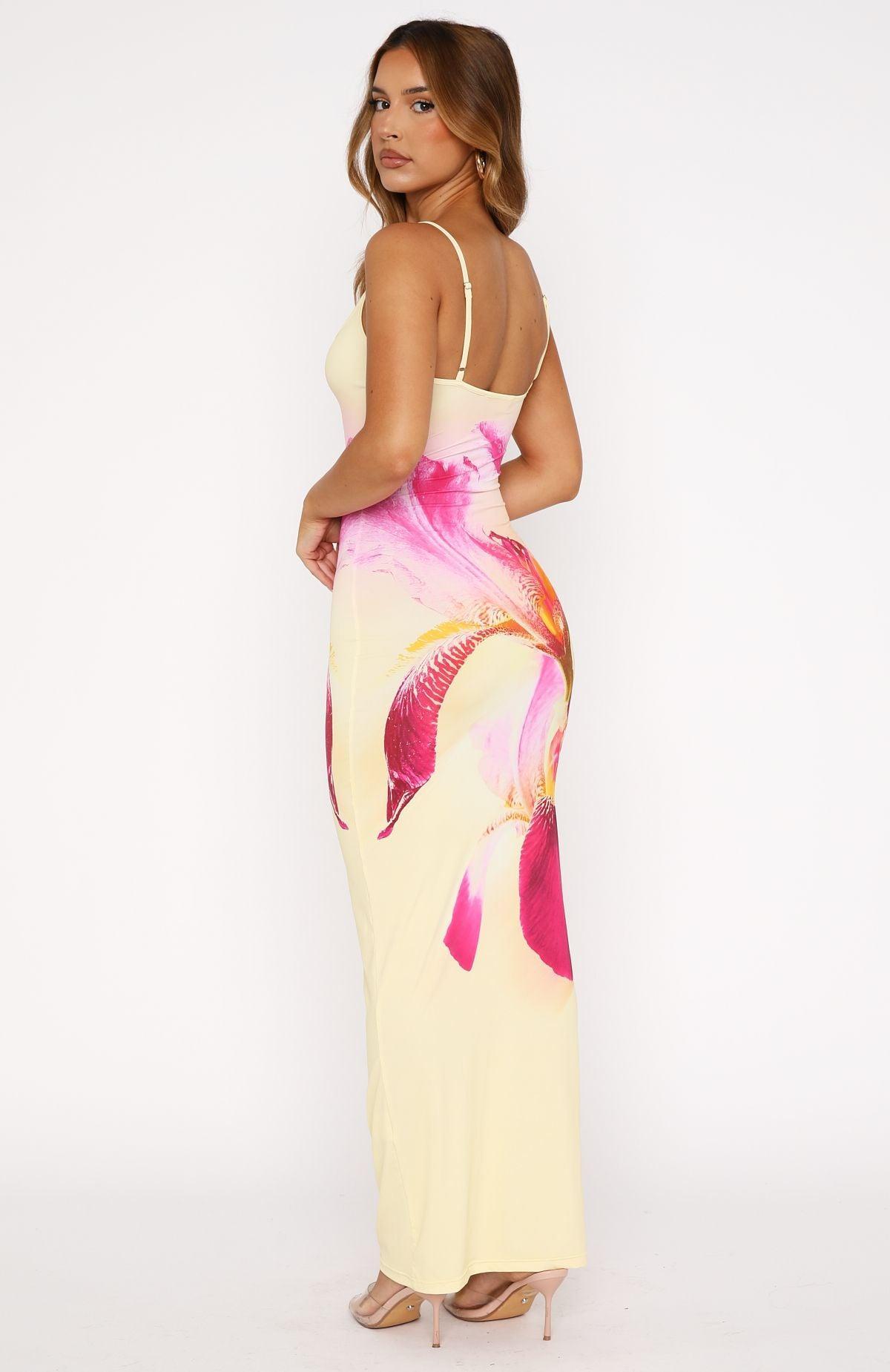 Feeling The Heat Maxi Dress Lemon Spritz Product Image