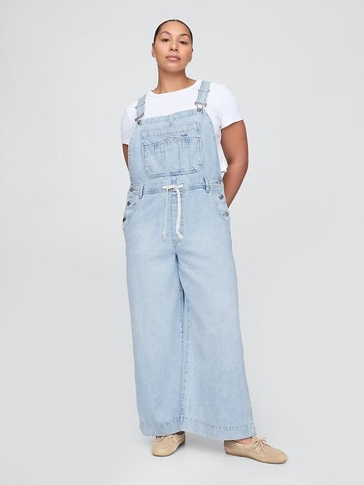 UltraSoft Denim Baggy Overalls Product Image