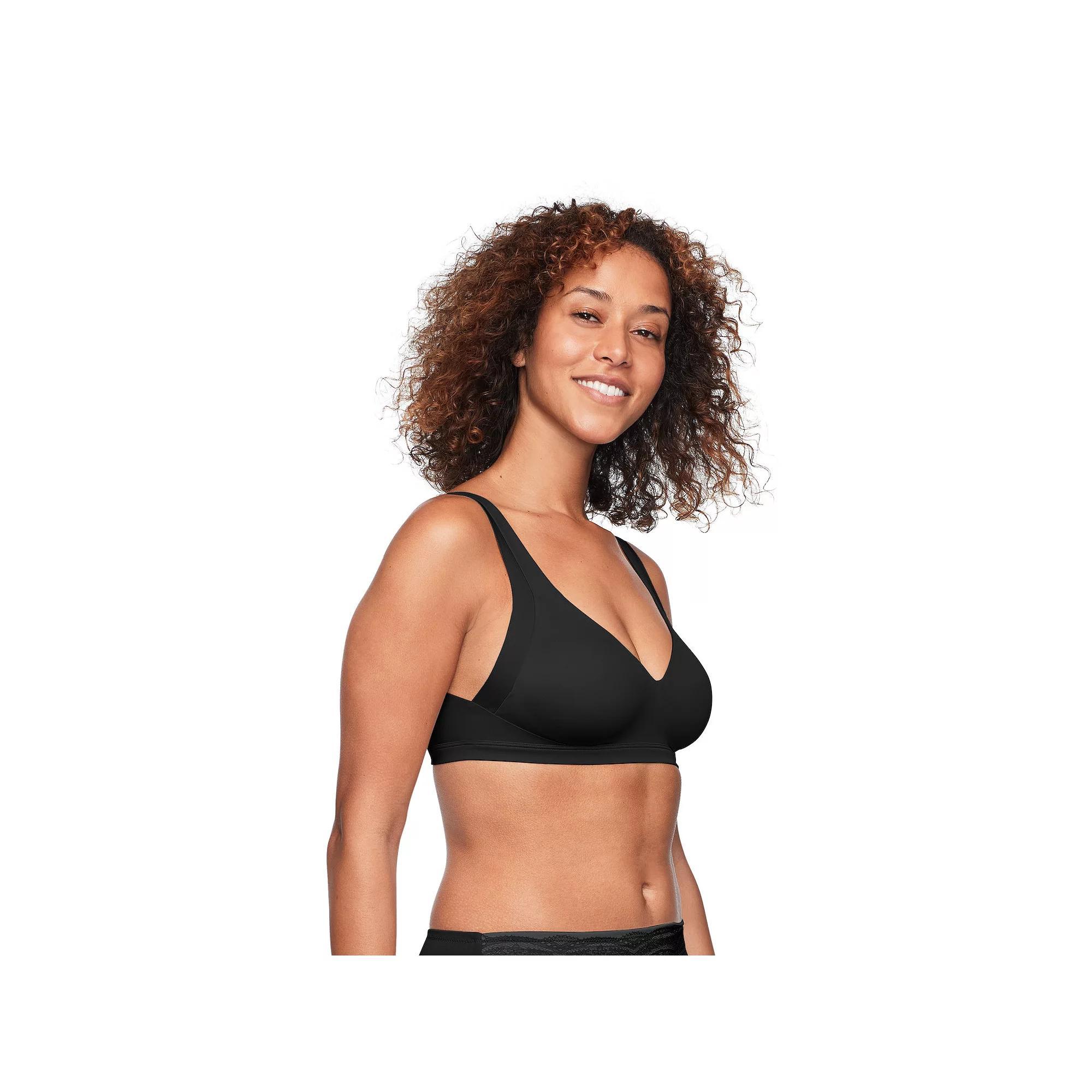 Warners No Side Effects® Underarm and Back-Smoothing Comfort Wireless Lightly Lined T-Shirt Bra RA2231A, Women's, Size: XL, Black Product Image