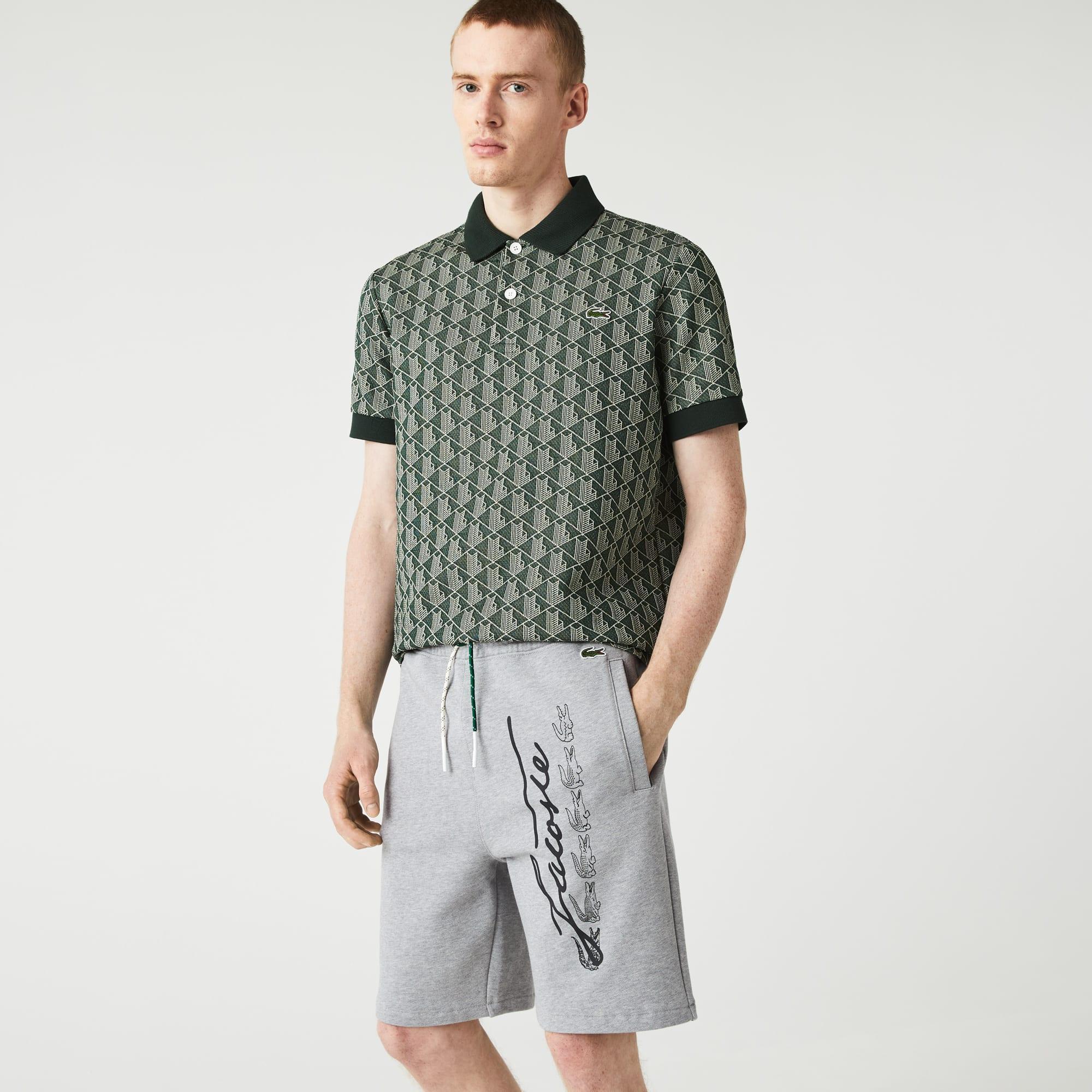 Men's Signature Print Cotton Fleece Shorts Product Image