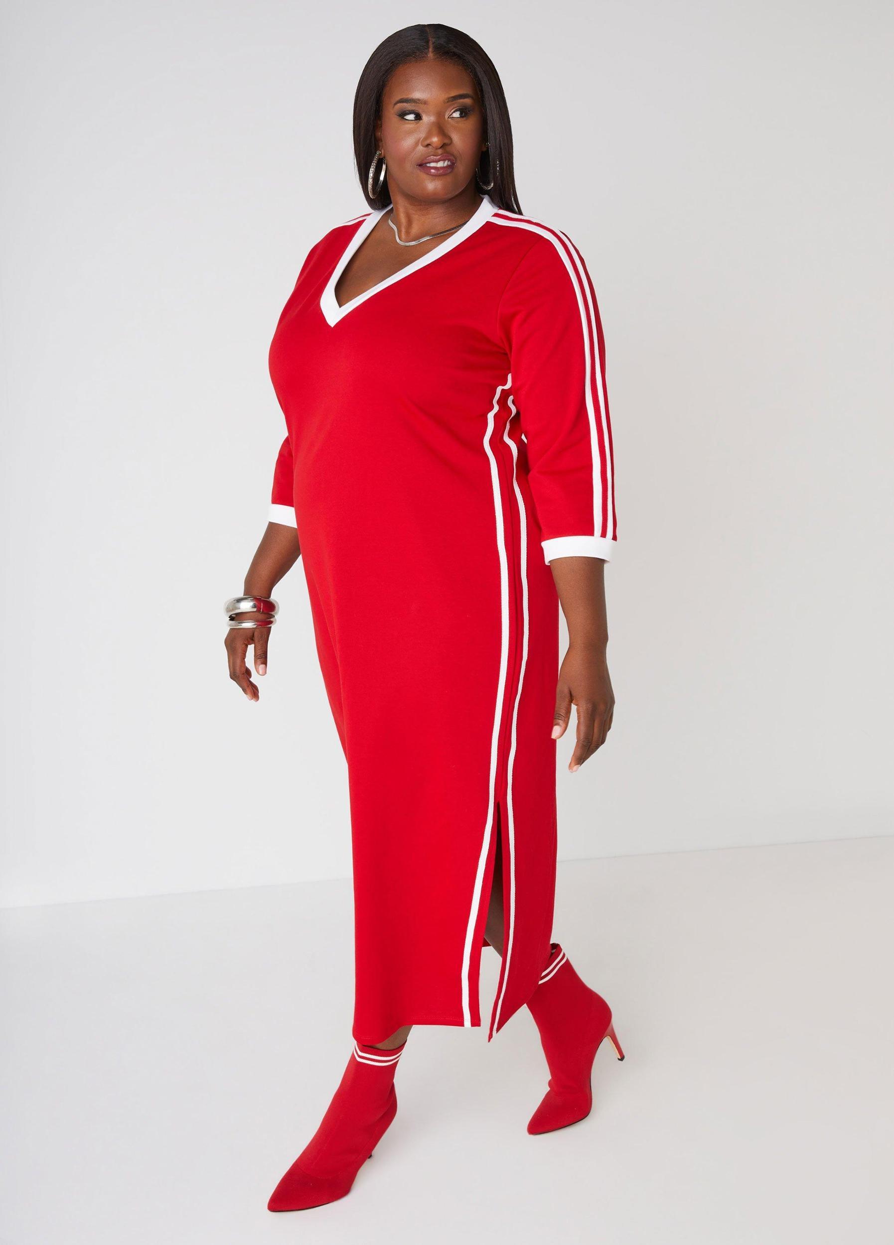 Striped French Terry Maxi Dress Product Image