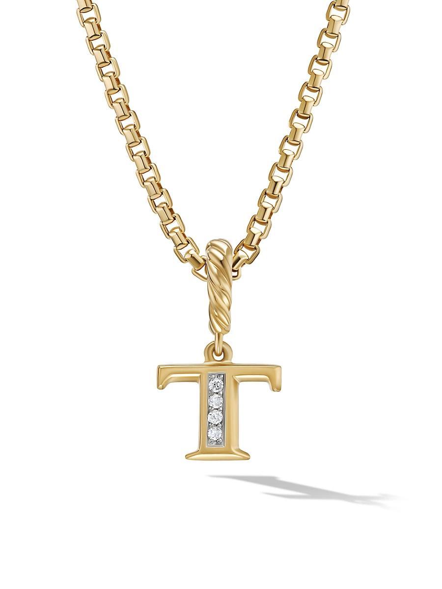 David Yurman 18K Gold Amulets Diamond Pave Initial Pendant Product Image