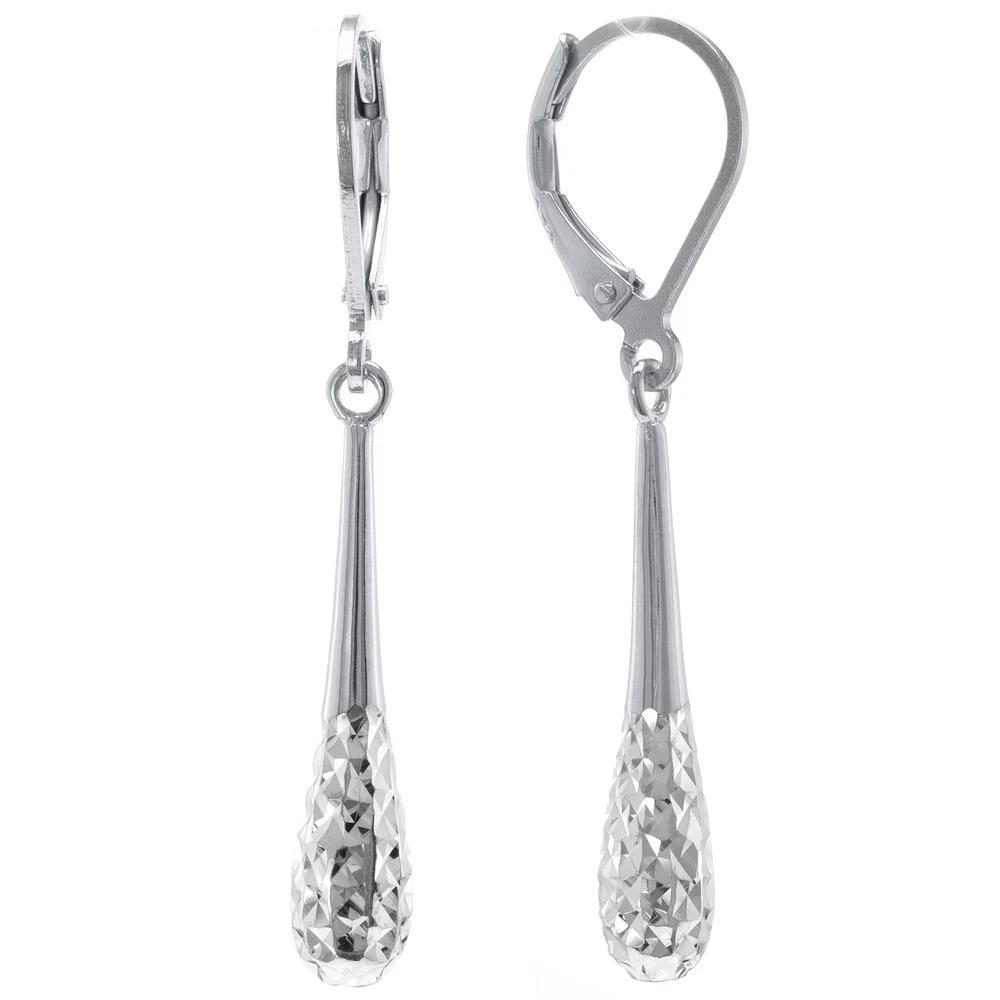 Judy Crowell Sterling Silver Teardrop Linear Drop Earrings, Women's Product Image