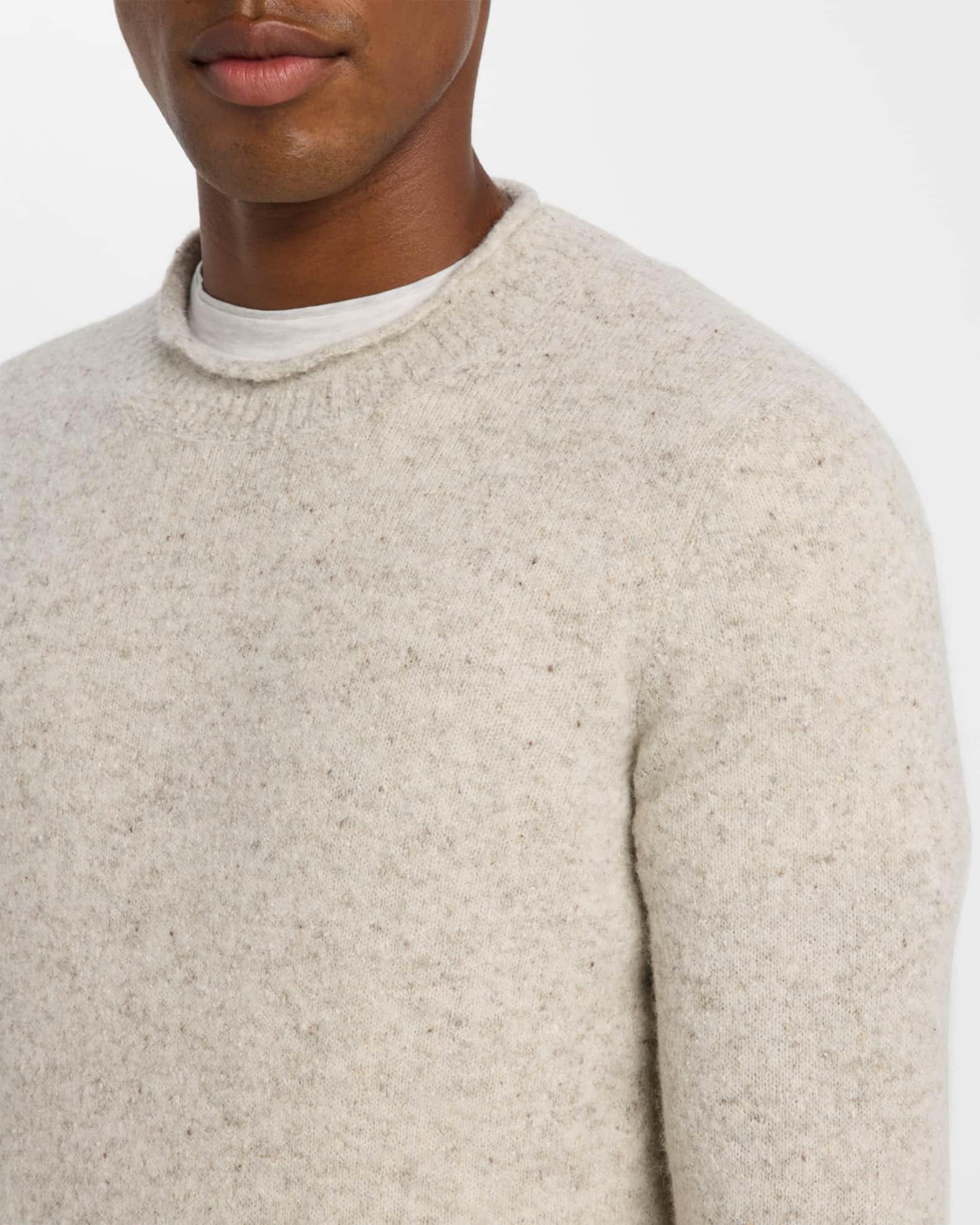 Men's Wool and Nylon Melange Crewneck Sweater Product Image