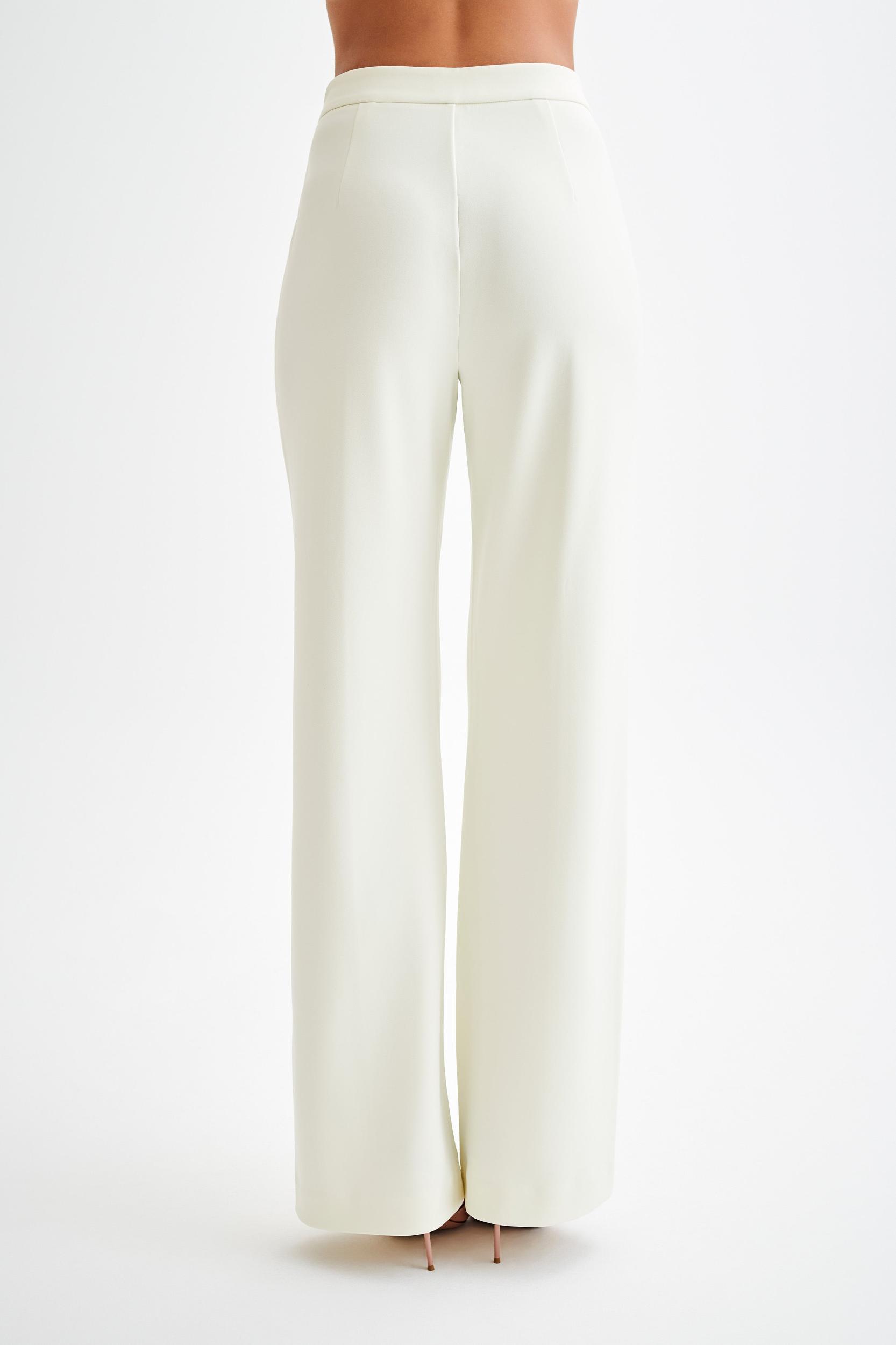 Antonia Pleated Wide Leg Pants - Ivory Product Image