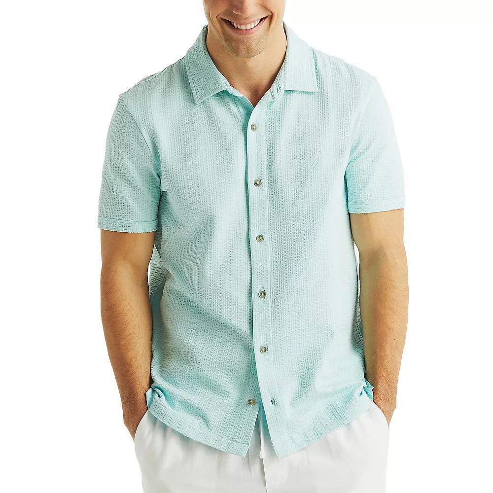 Men's Nautica Classic Fit Seersucker Polo, Size: XXL, Blue Seas Product Image