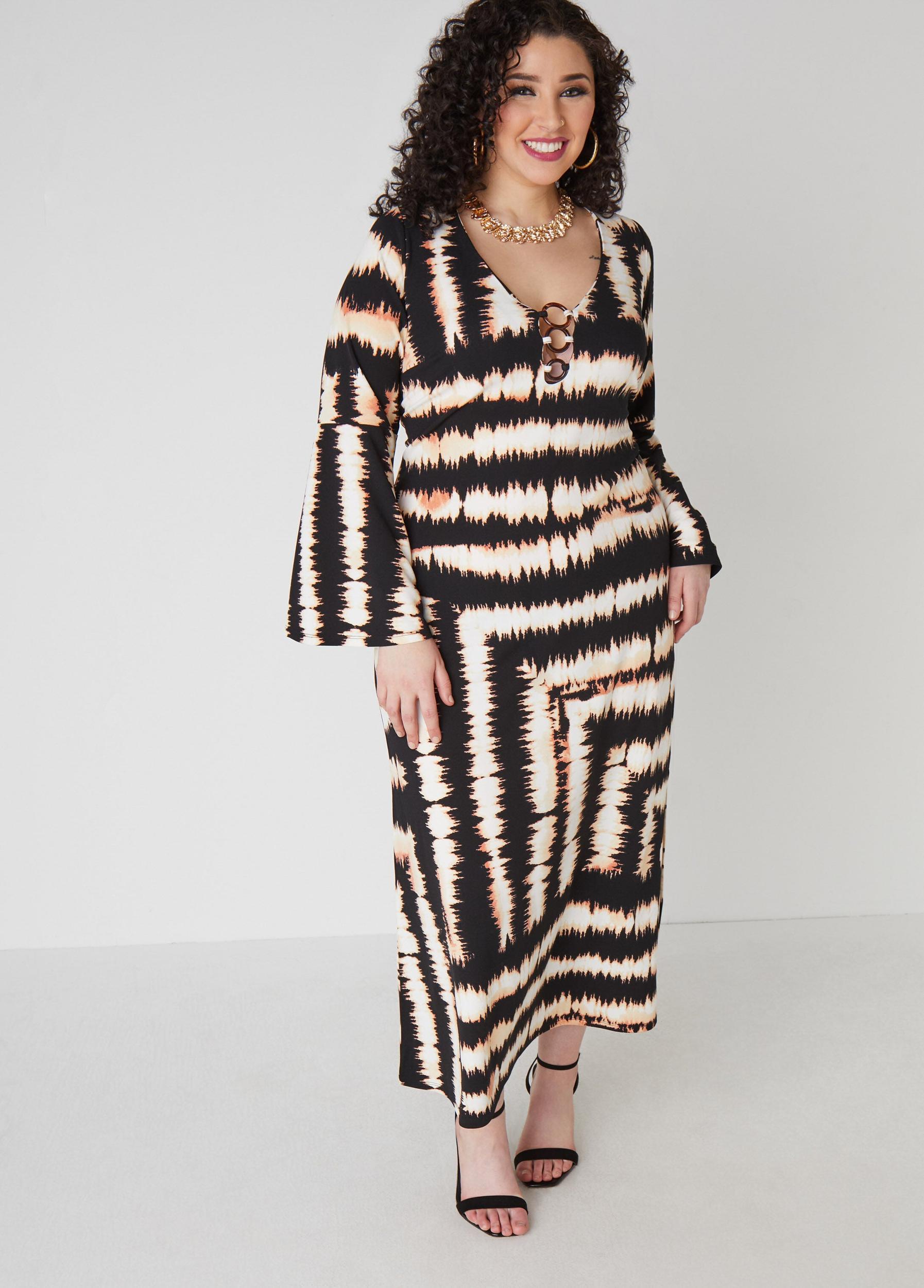Ring Embellished Printed Dress Product Image