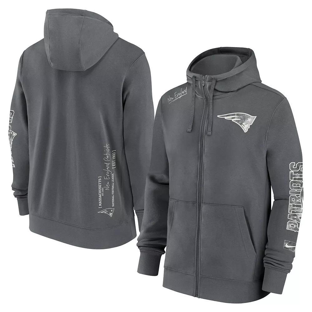 Men's Nike Gray New England Patriots Statement Performance Full-Zip Hoodie Jacket, Size: XXL, Grey Product Image