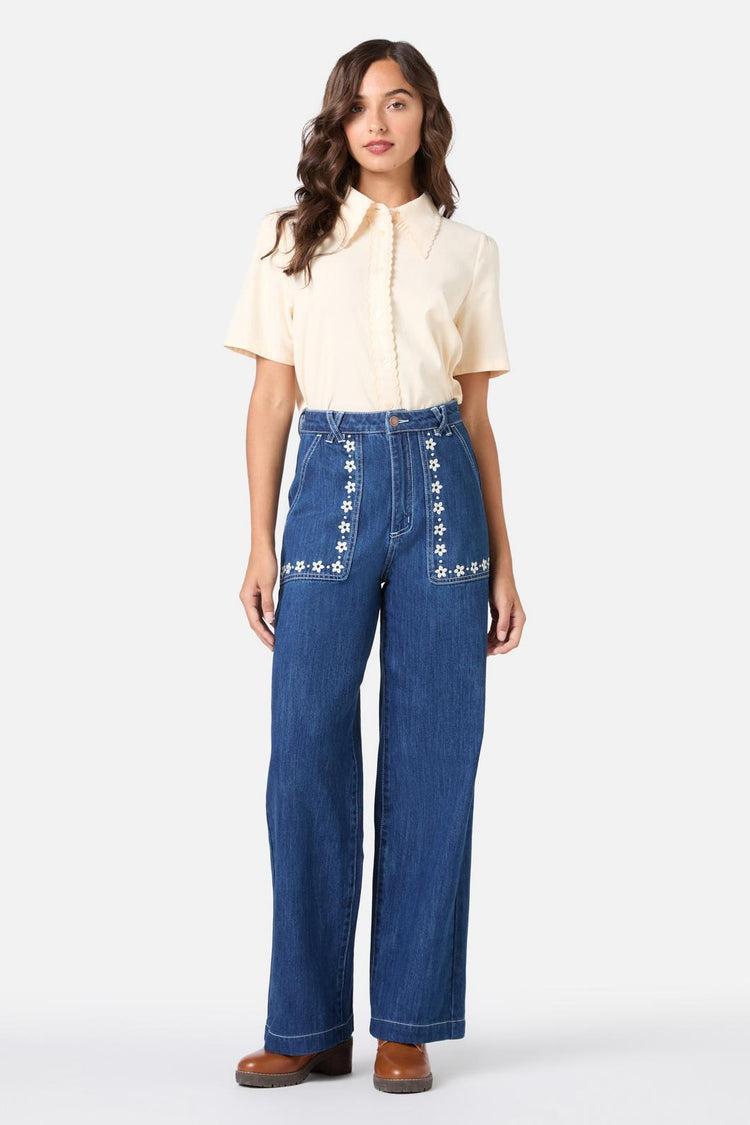 Meg Daisy Embroidered Jean Product Image