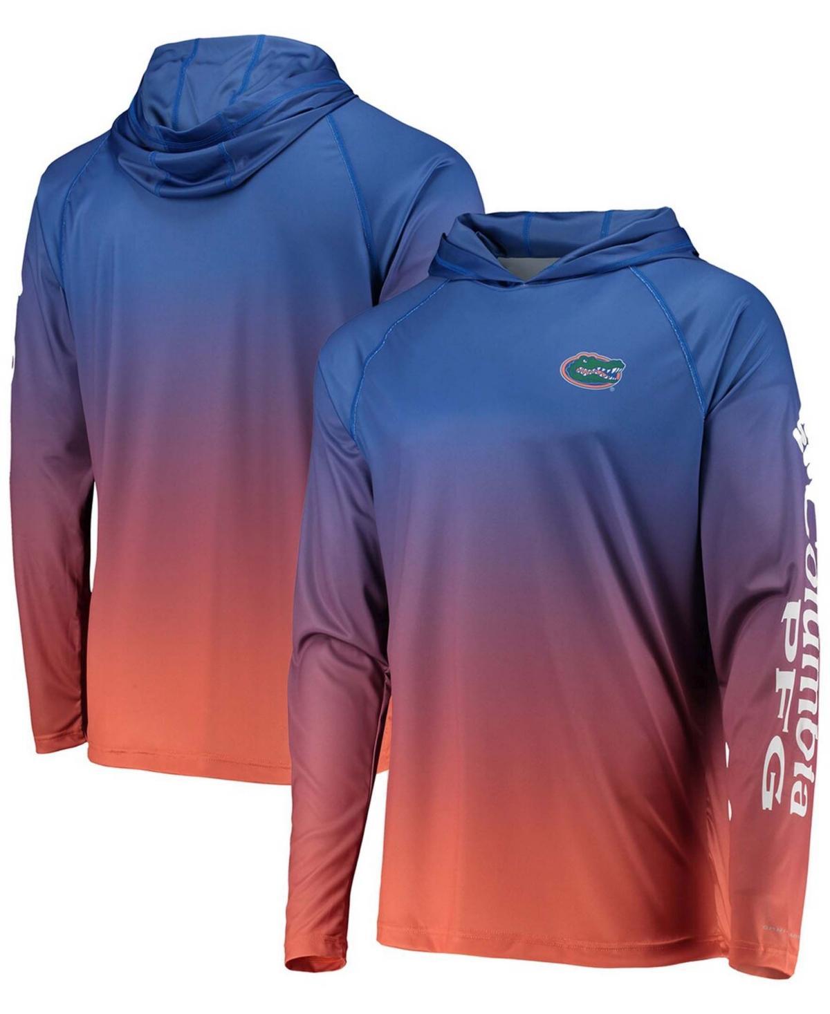 Men's Columbia PFG Royal Florida Gators Terminal Tackle Omni-Shade UPF 50 Long Sleeve Hooded Top, Size: Large, Blue Product Image