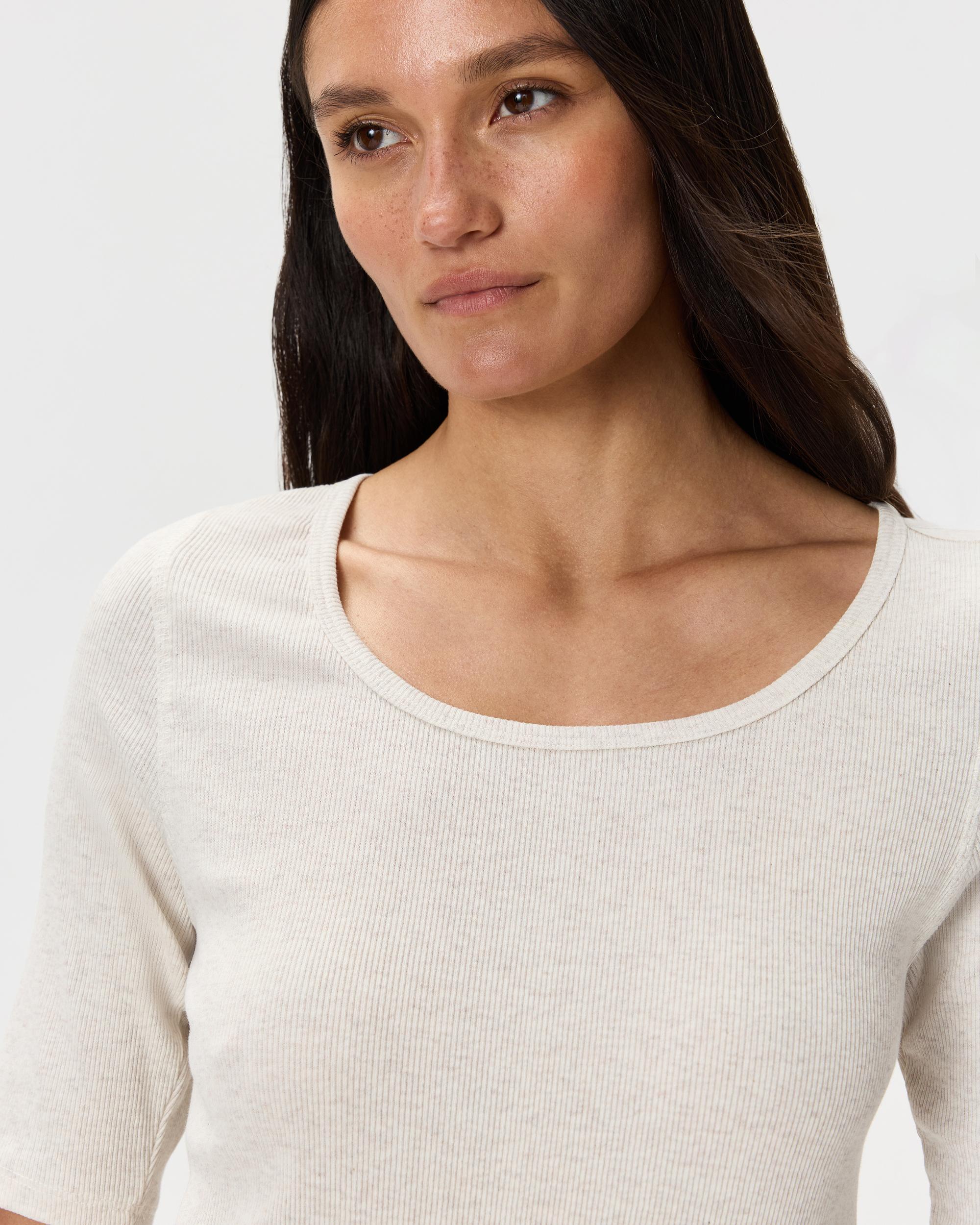 Quince | Women's Micro-Rib Elbow Sleeve T-Shirt Organic Cotton Product Image
