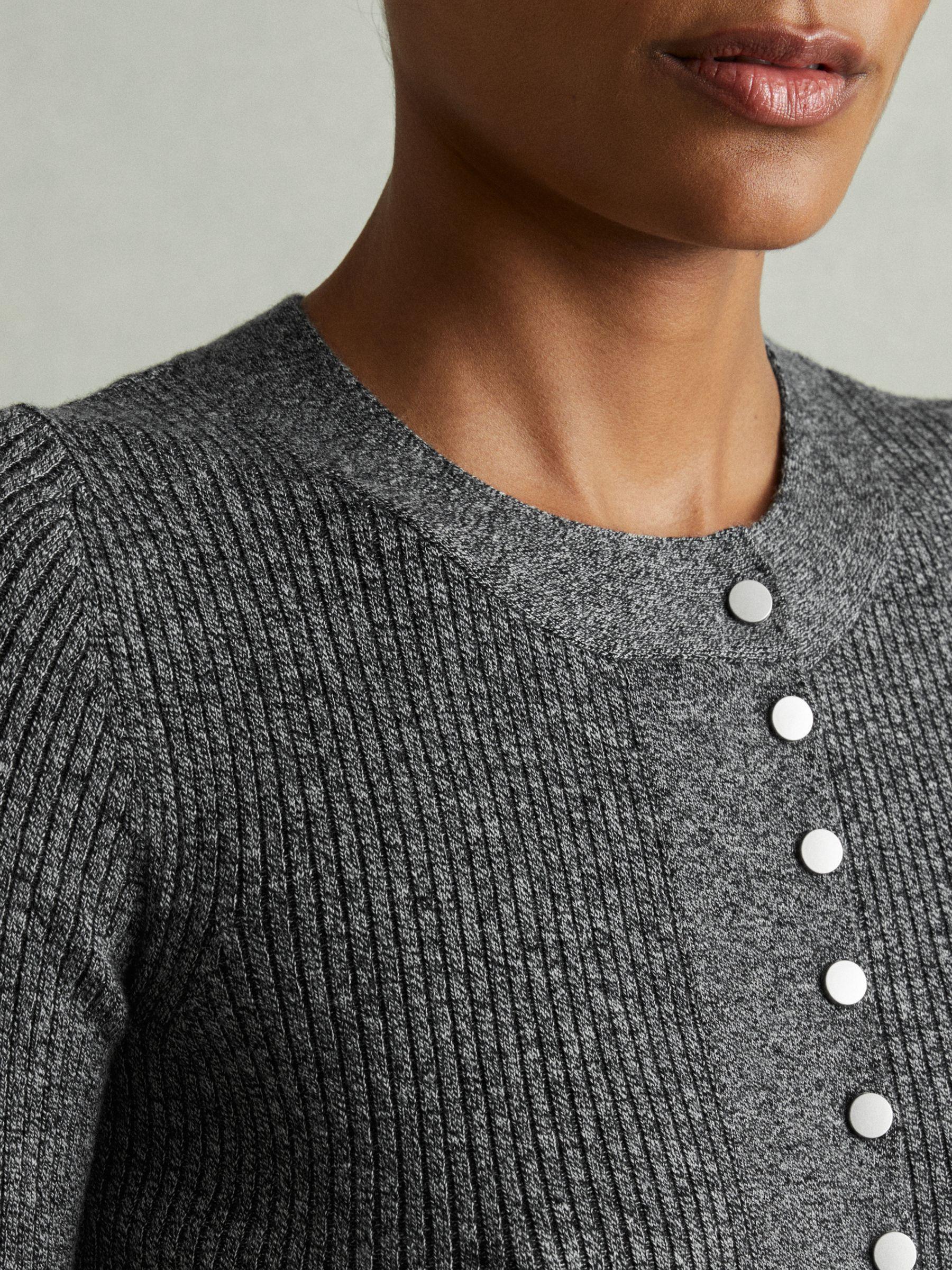 Sandy Grey Ribbed Wool Blend Midi Dress Product Image